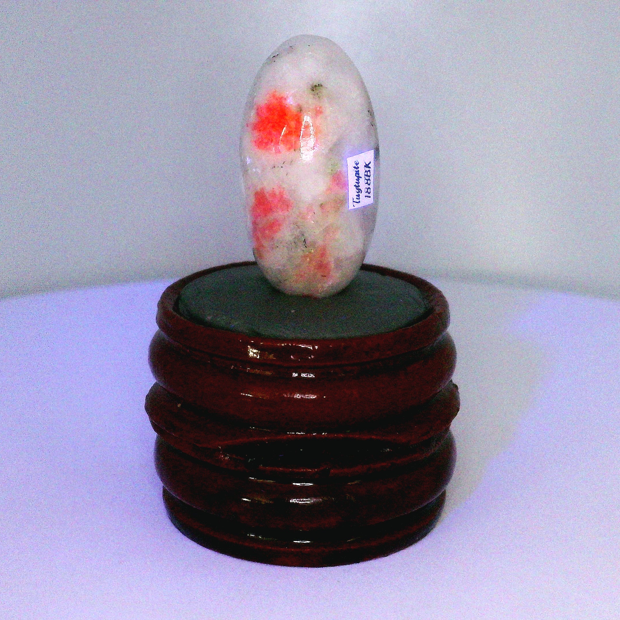 Tugtupite Lingam for Joy, Manifestation, Romance, Relationship Healing and Good Luck