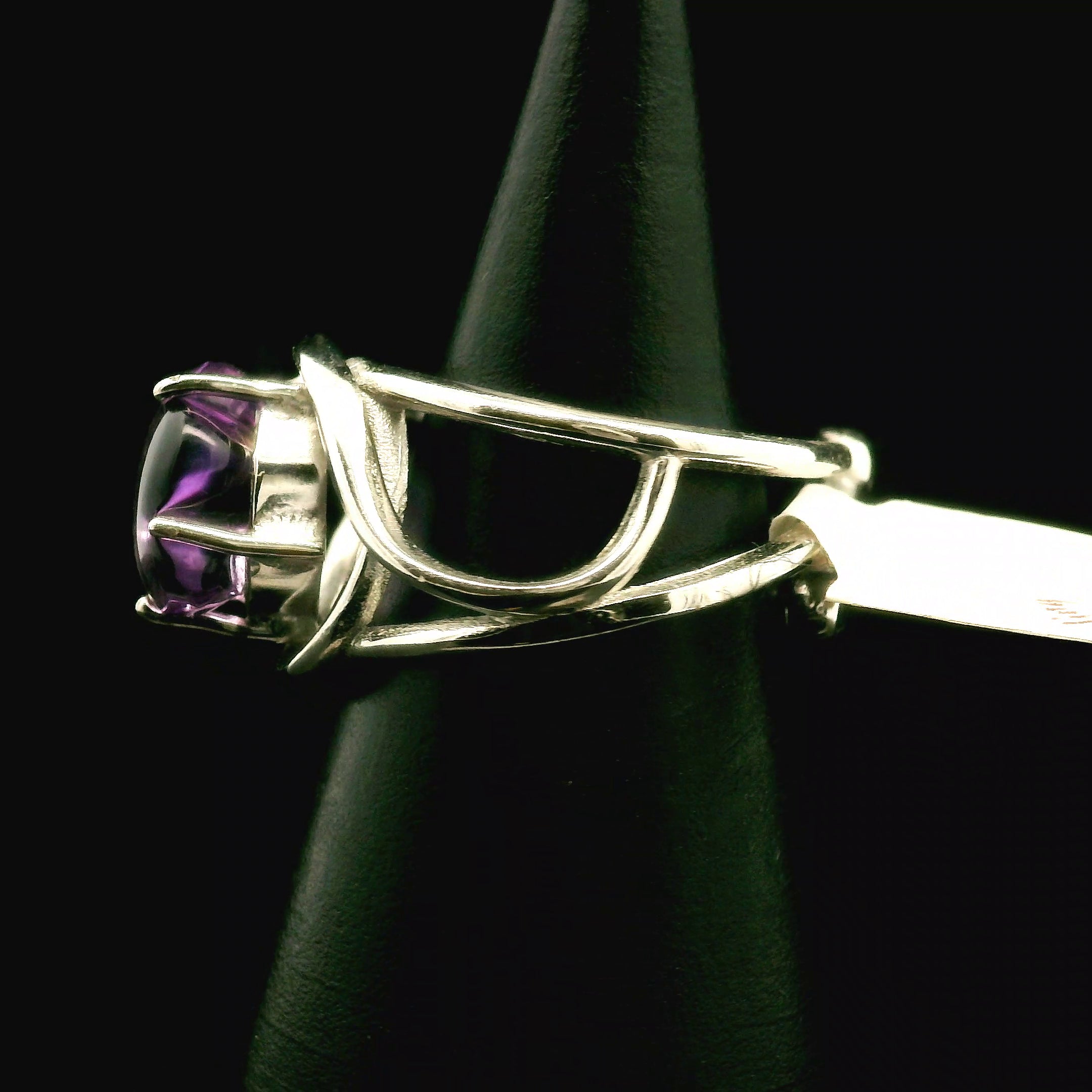 Amethyst Flower Cuff Ring .925 Silver for Enhancing your Intuitive Gifts