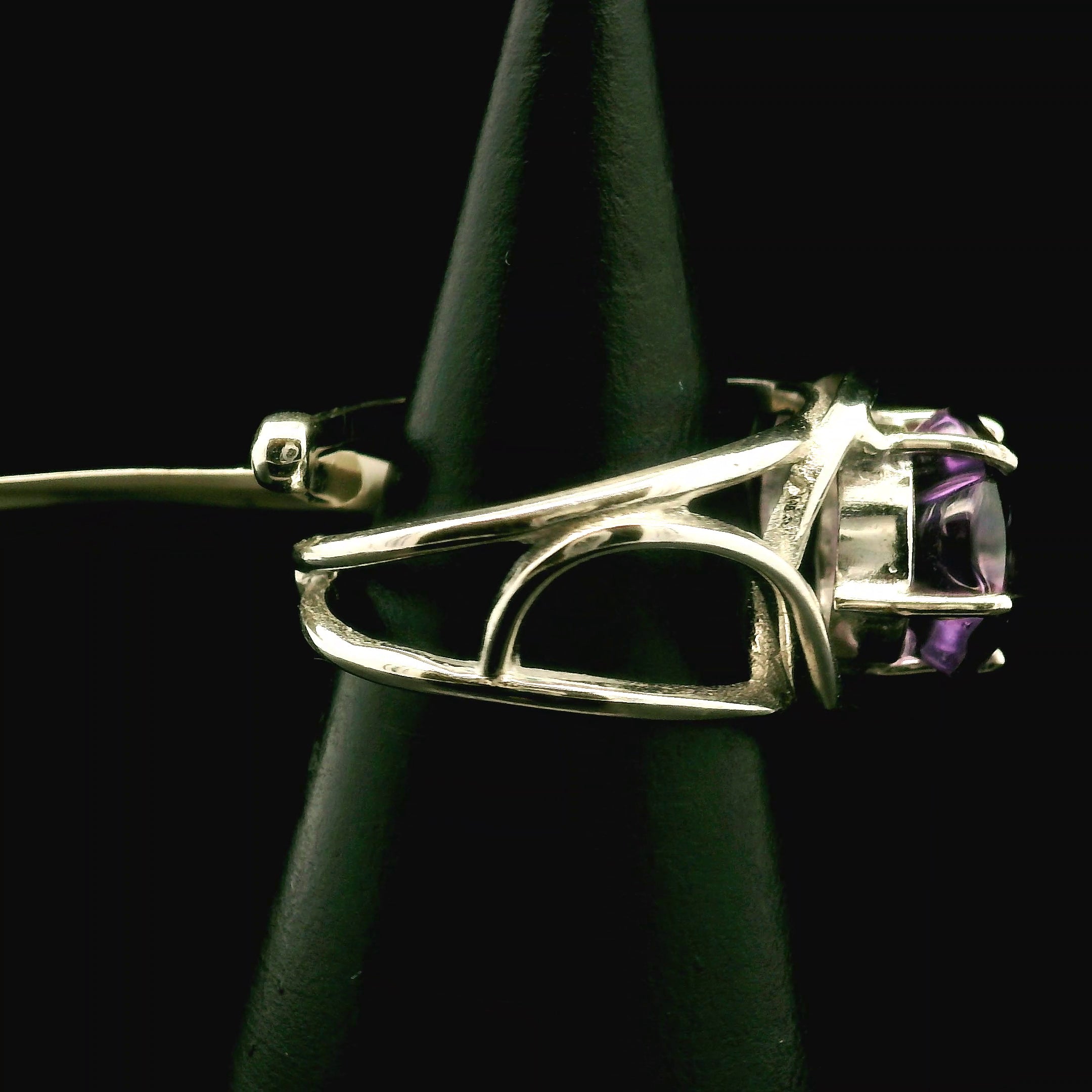 Amethyst Flower Cuff Ring .925 Silver for Enhancing your Intuitive Gifts