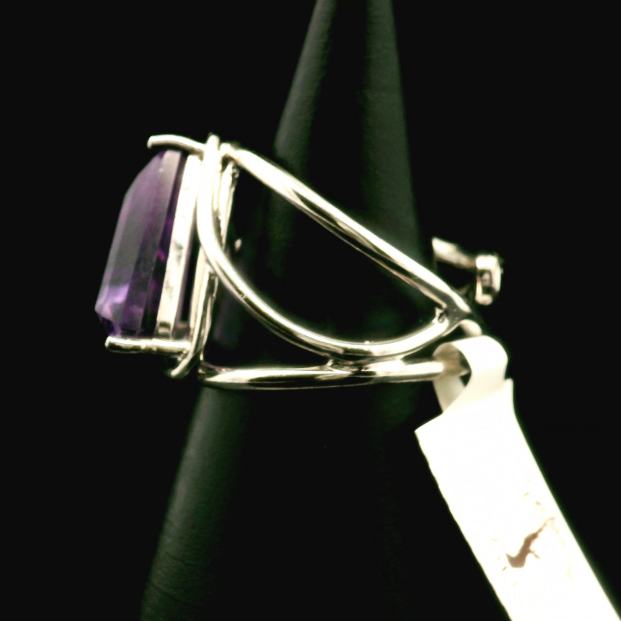 Amethyst Buddha Cuff Ring .925 Silver for Enhancing your Intuitive Gifts