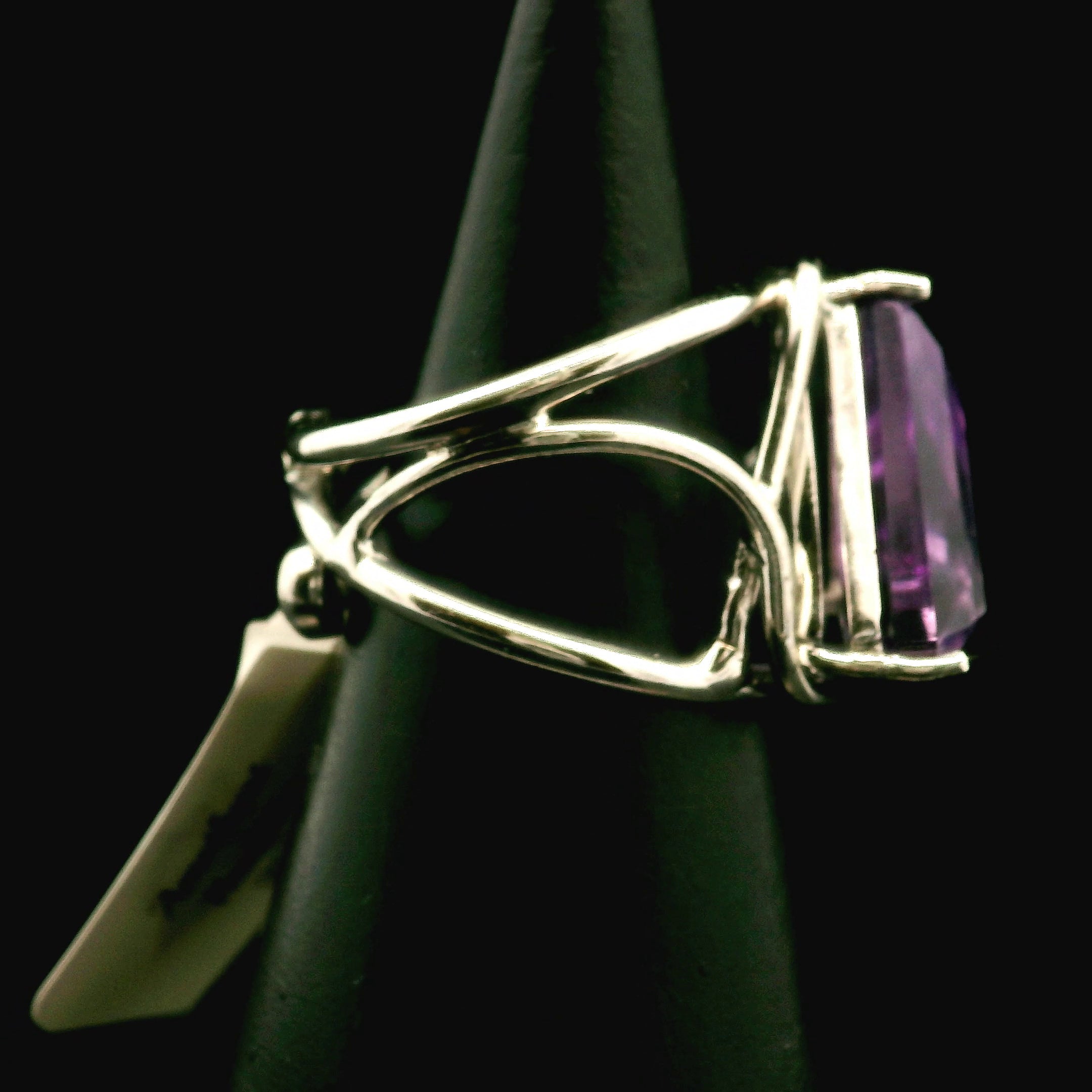 Amethyst Buddha Cuff Ring .925 Silver for Enhancing your Intuitive Gifts