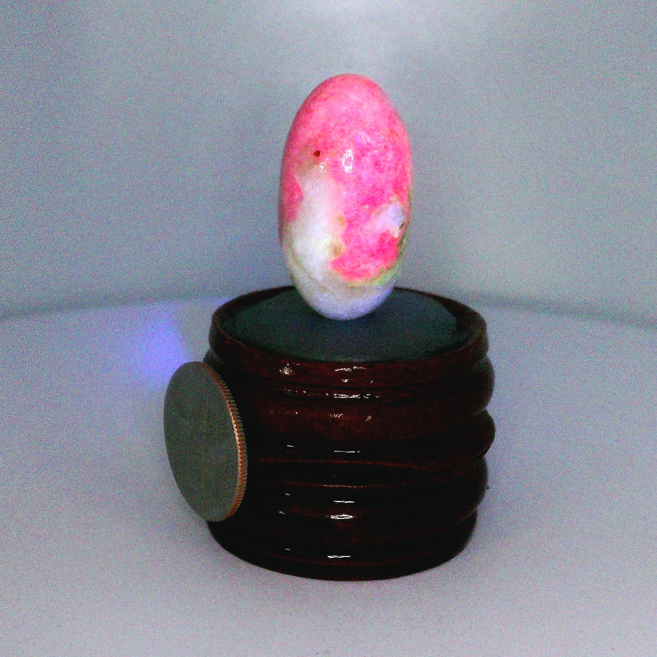Tugtupite Lingam for Joy, Manifestation, Romance, Relationship Healing and Good Luck