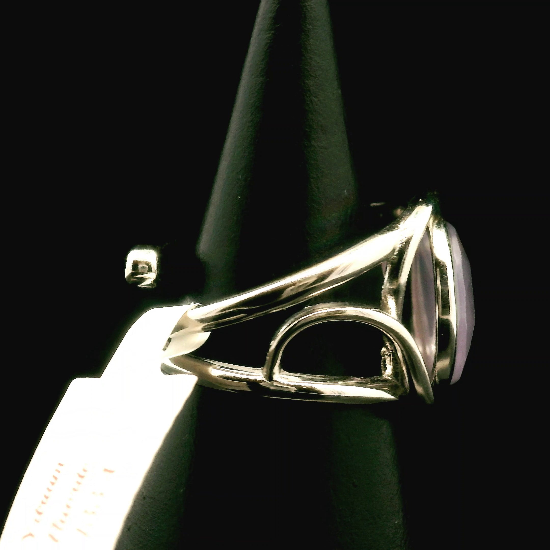 Yttrium Fluorite Cuff Ring .925 Silver for Clarity and Focus