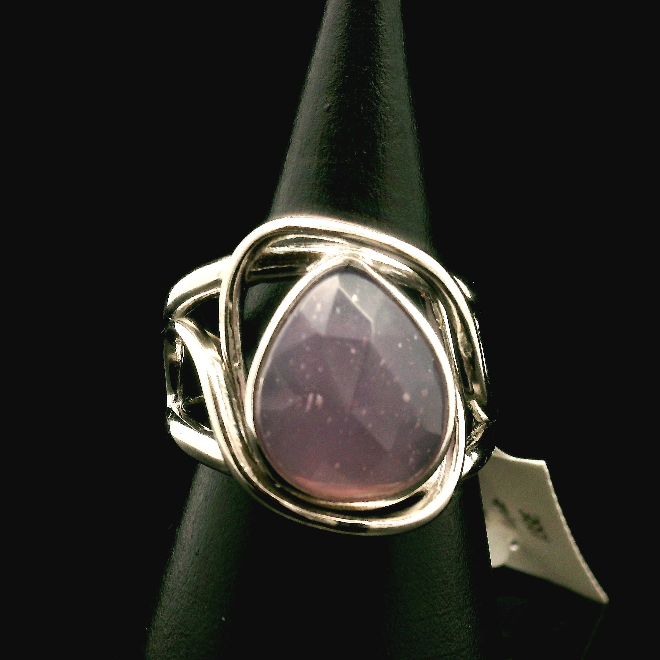 Yttrium Fluorite Cuff Ring .925 Silver for Clarity and Focus