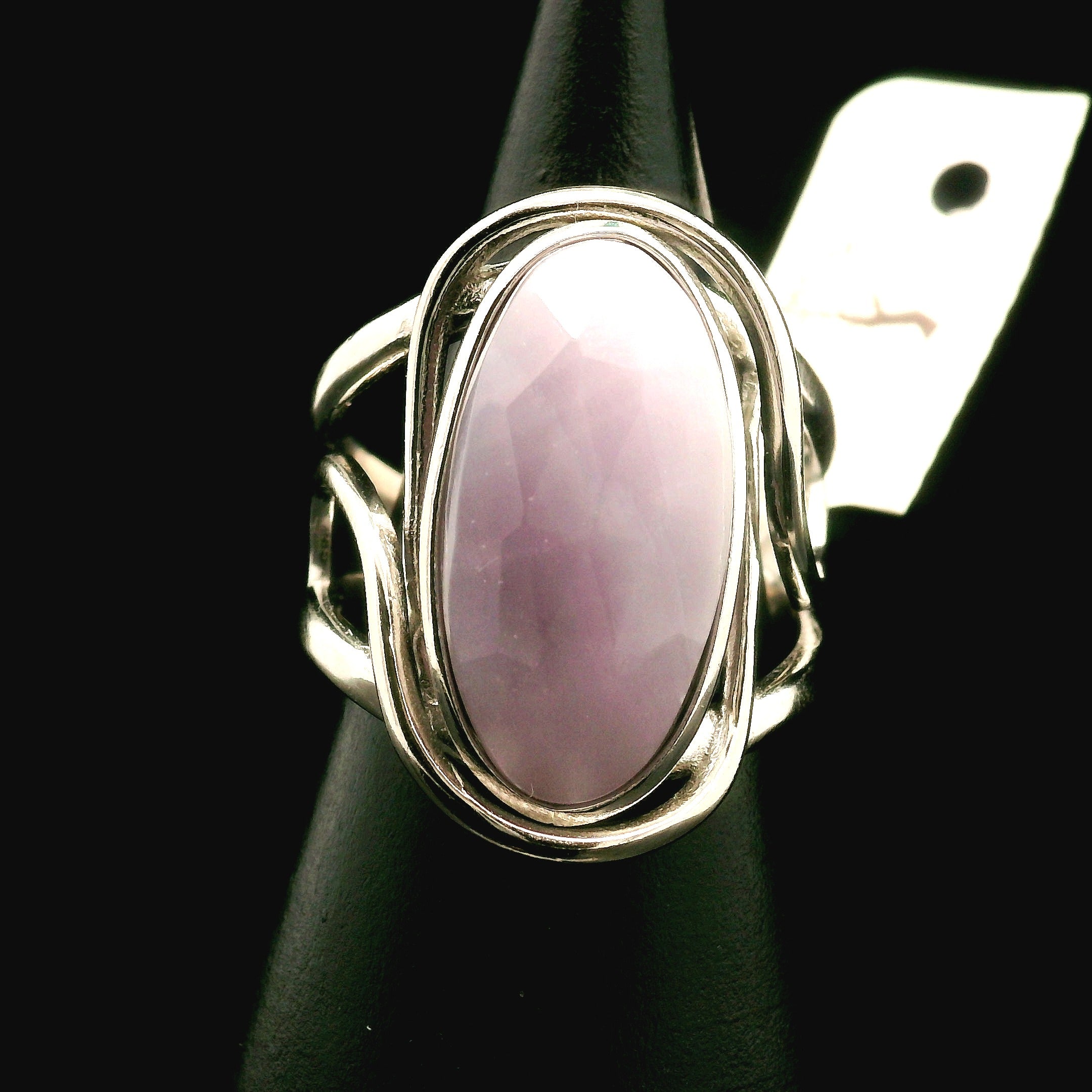 Yttrium Fluorite Cuff Ring .925 Silver for Clarity and Focus