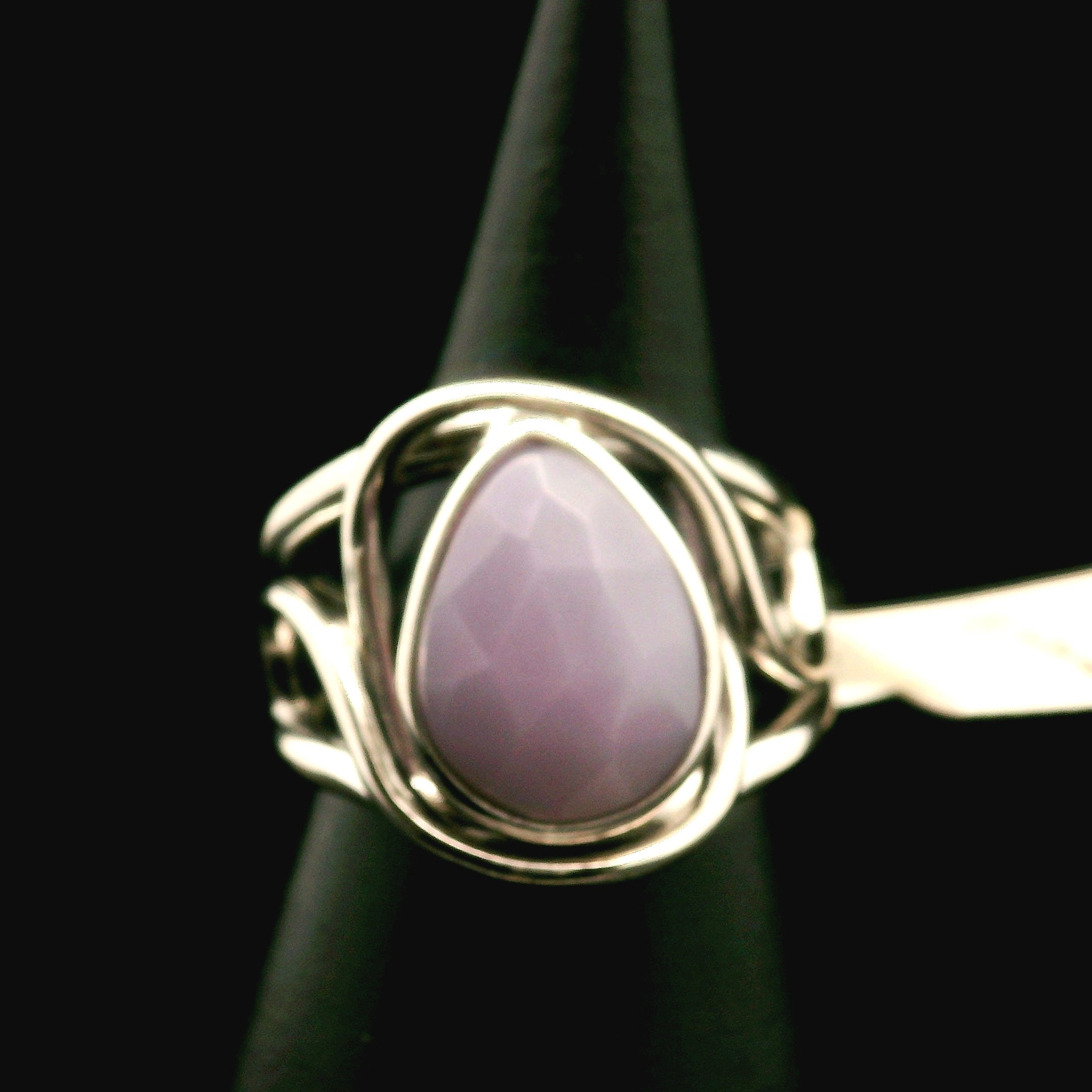 Yttrium Fluorite Cuff Ring .925 Silver for Clarity and Focus