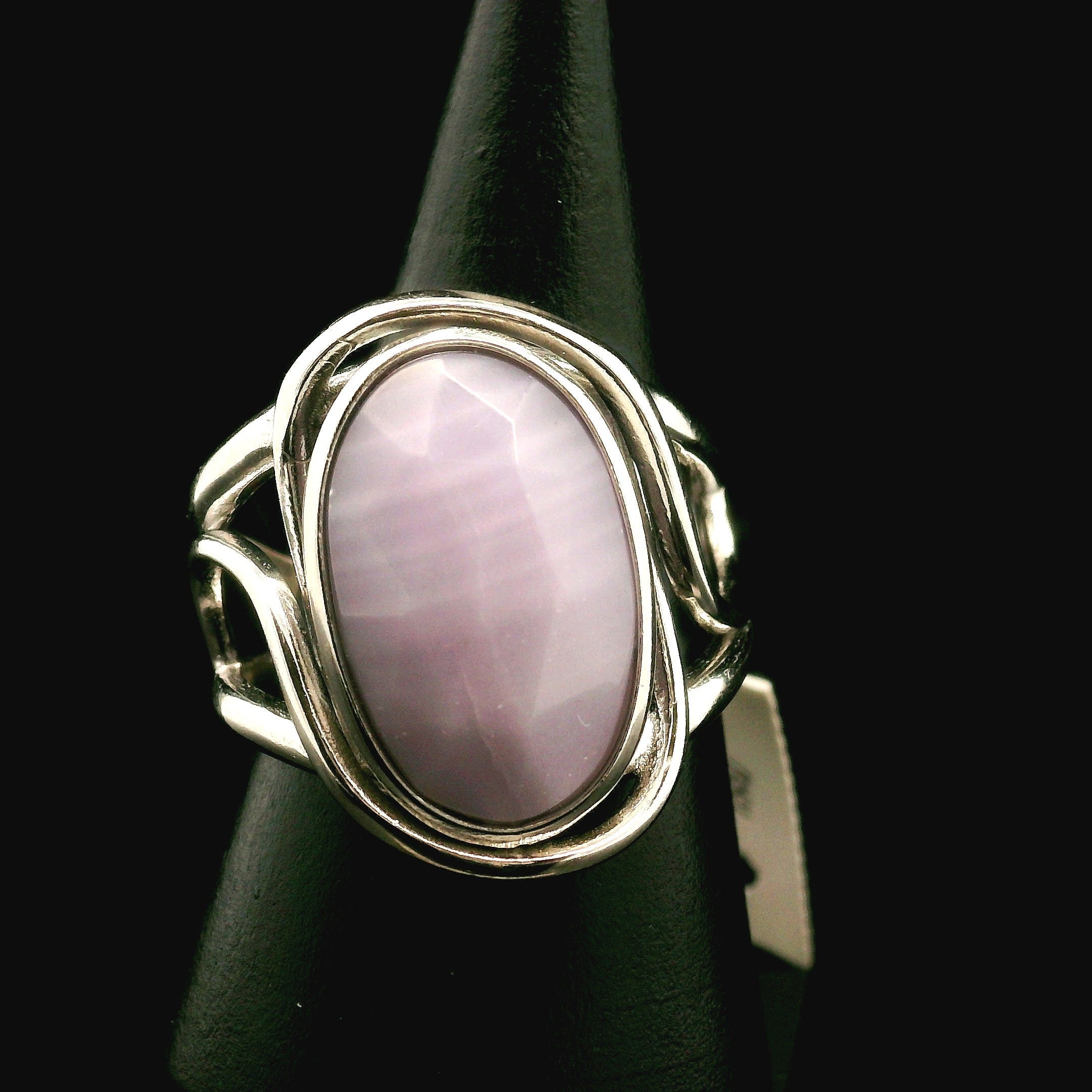Yttrium Fluorite Cuff Ring .925 Silver for Clarity and Focus