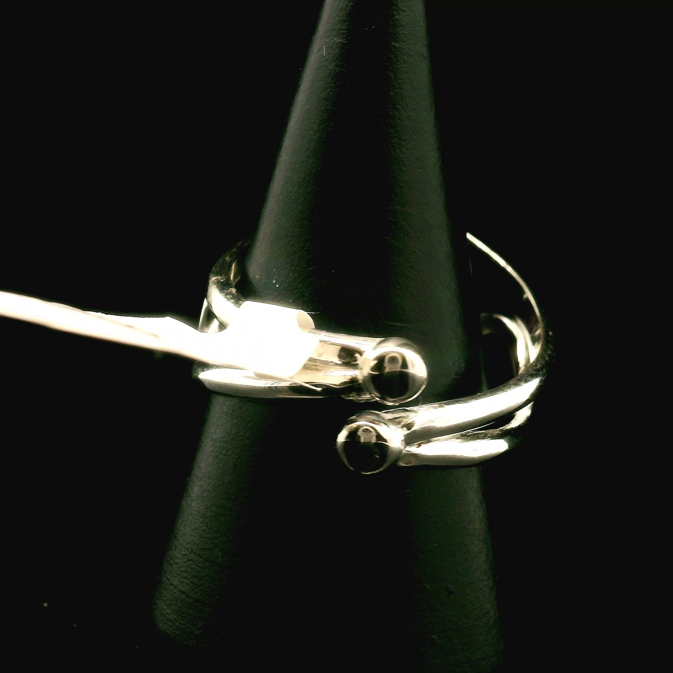 Purple Fluorite Cuff Ring .925 Silver for Clarity and Focus