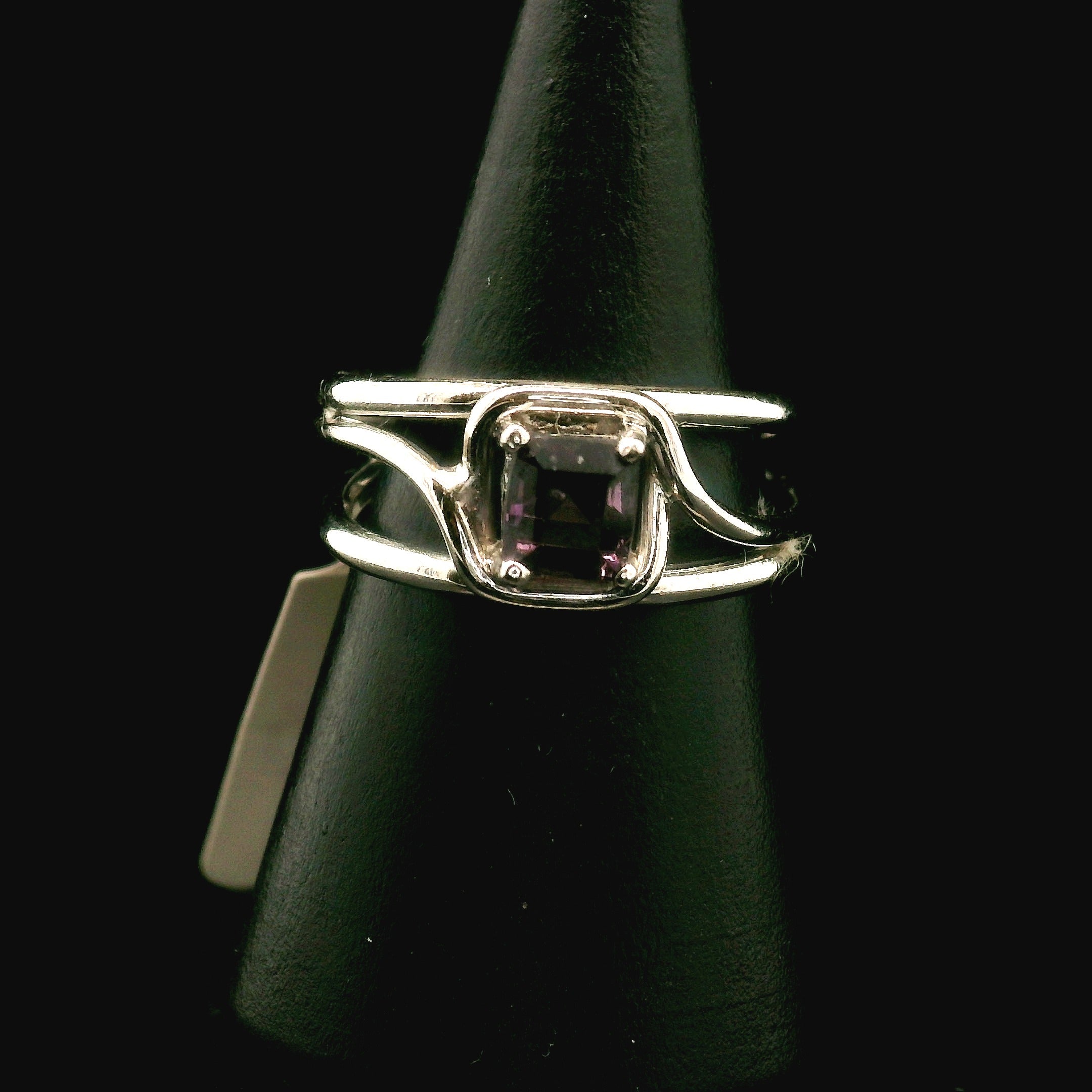 Purple Spinel Midi Cuff Ring .925 Silver for Emotional Healing, Love, Loyalty & Motivation