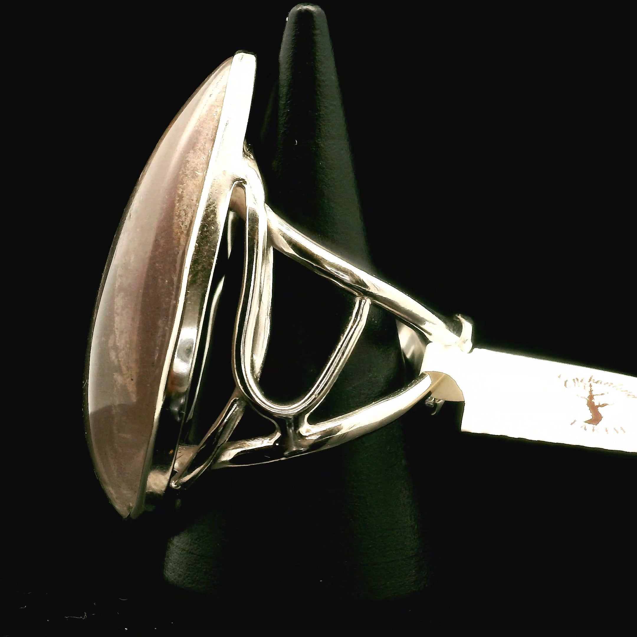 XXL Lithium Quartz Cuff Ring .925 Silver for Manifestation, Mental Health & Stress Relief