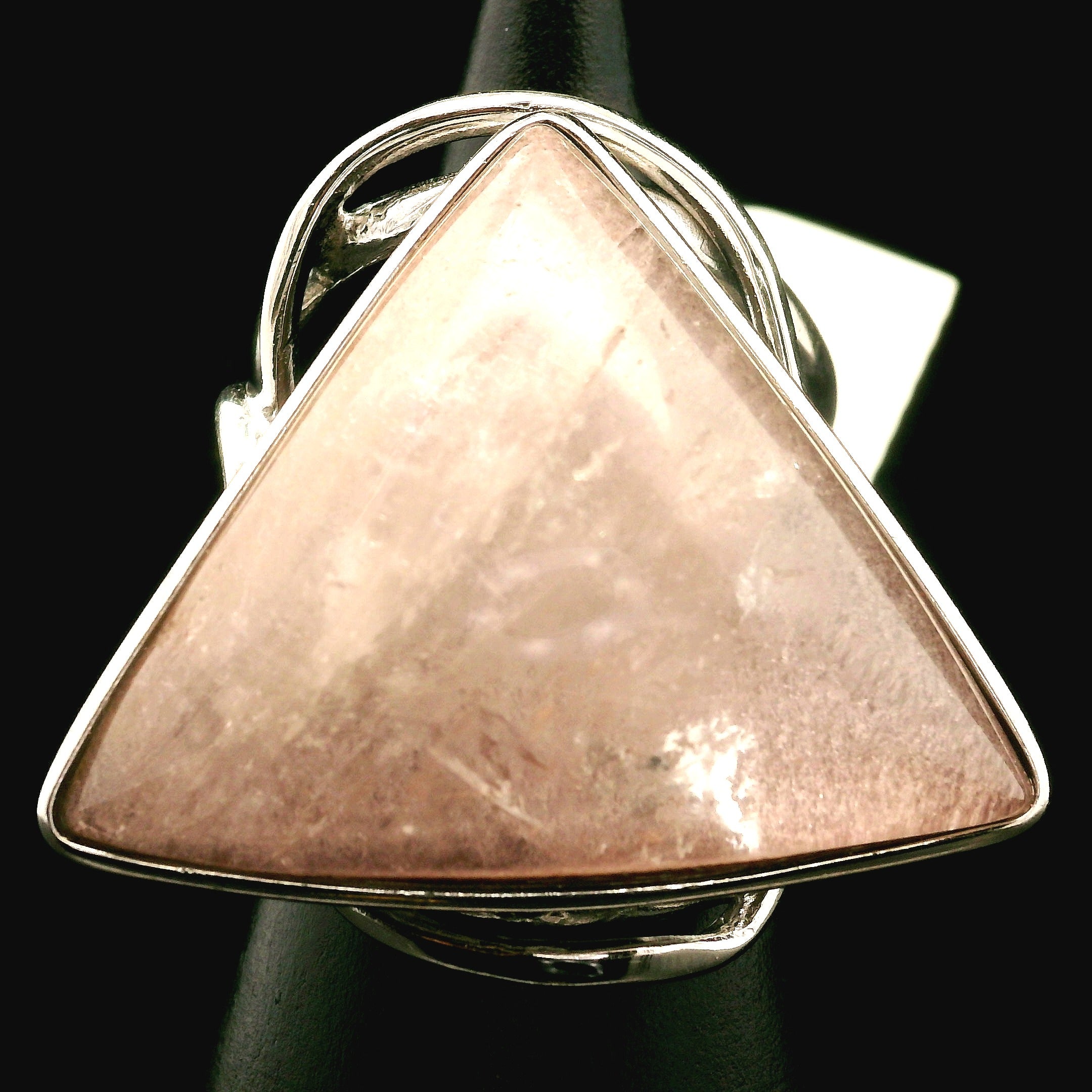 XXL Lithium Quartz Cuff Ring .925 Silver for Manifestation, Mental Health & Stress Relief