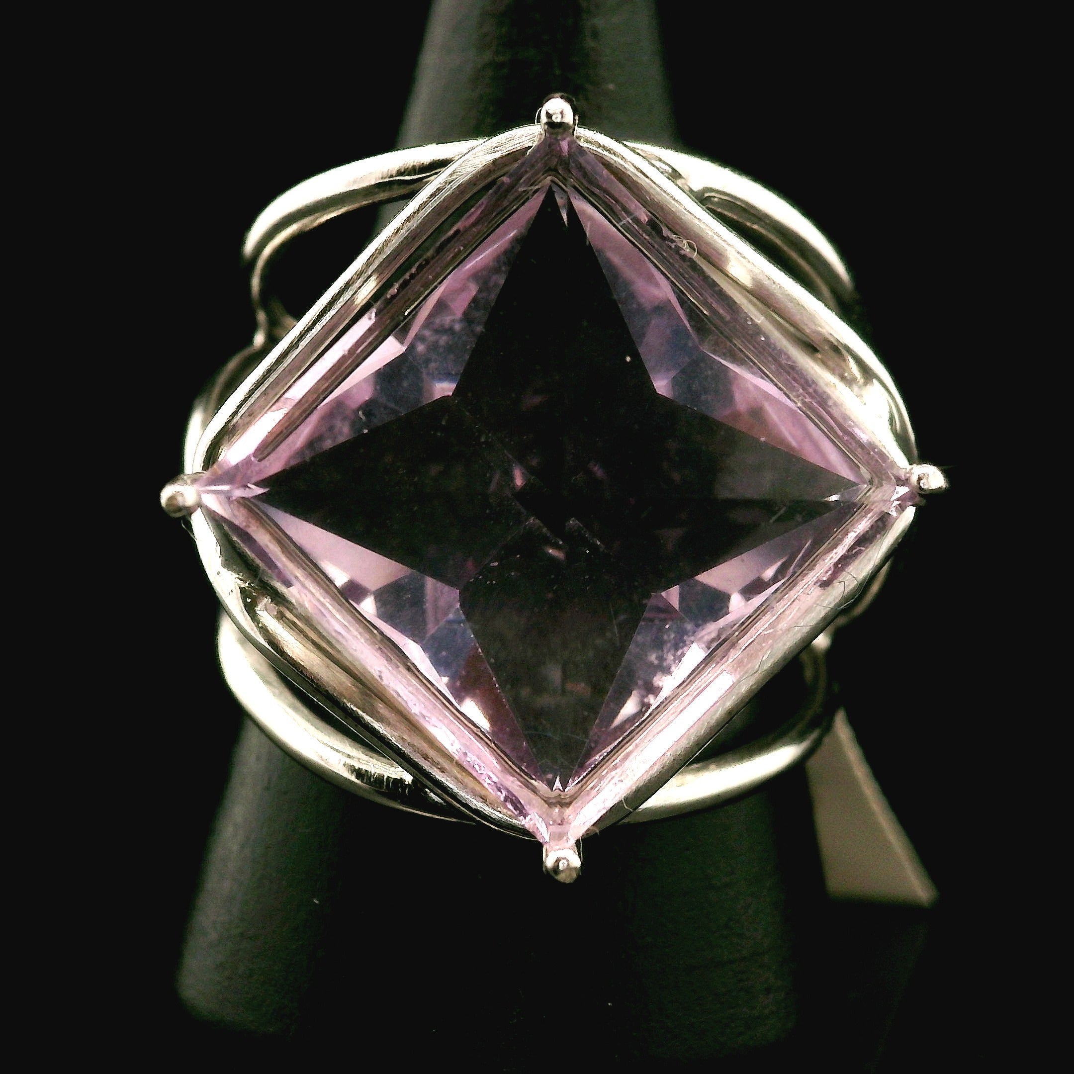 Amethyst Eye of Rick Cuff Ring .925 Silver for Enhancing your Intuitive Gifts
