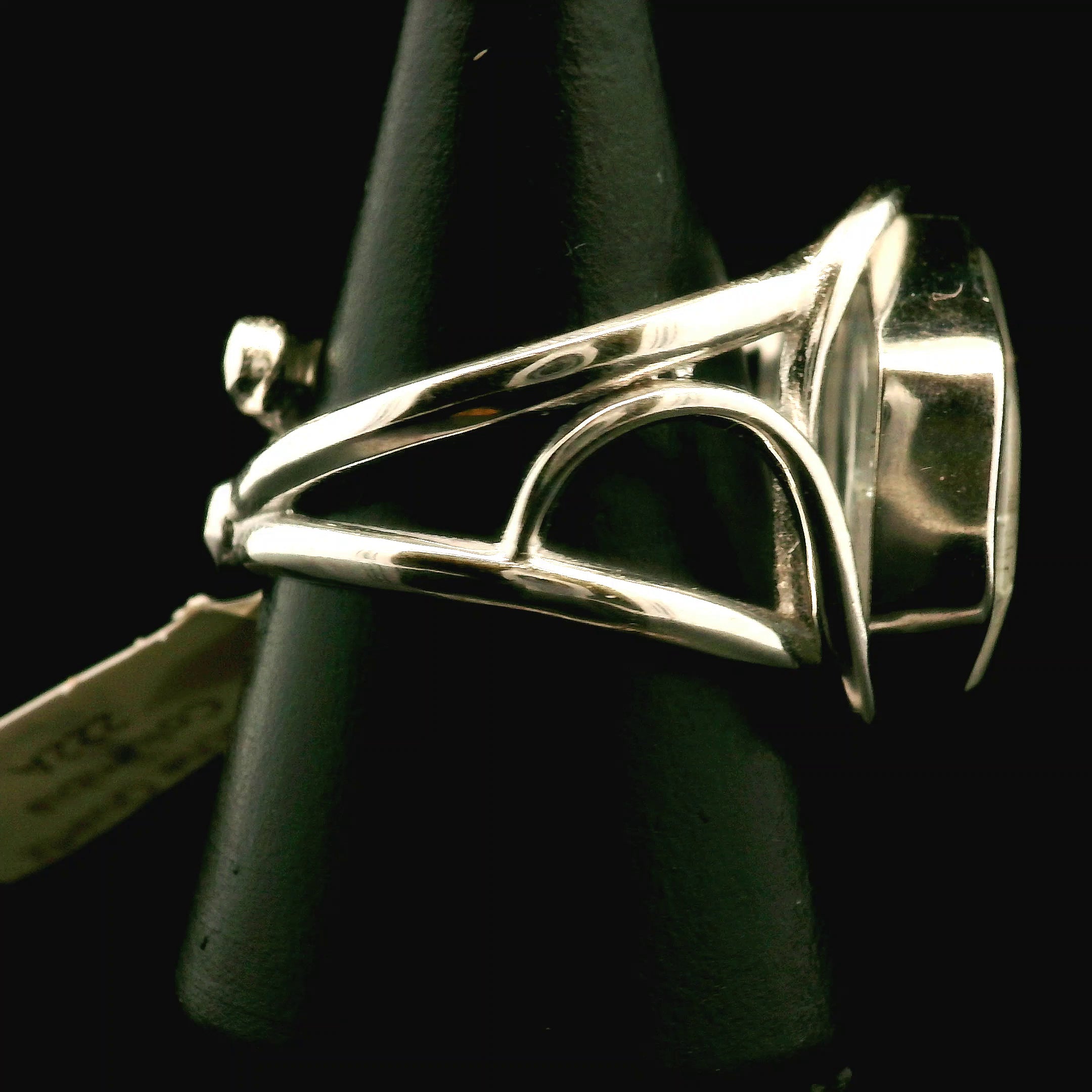 Clear Quartz Tripache Cuff Ring .925 Sterling Silver for Manifesting, Setting Intentions and Healing