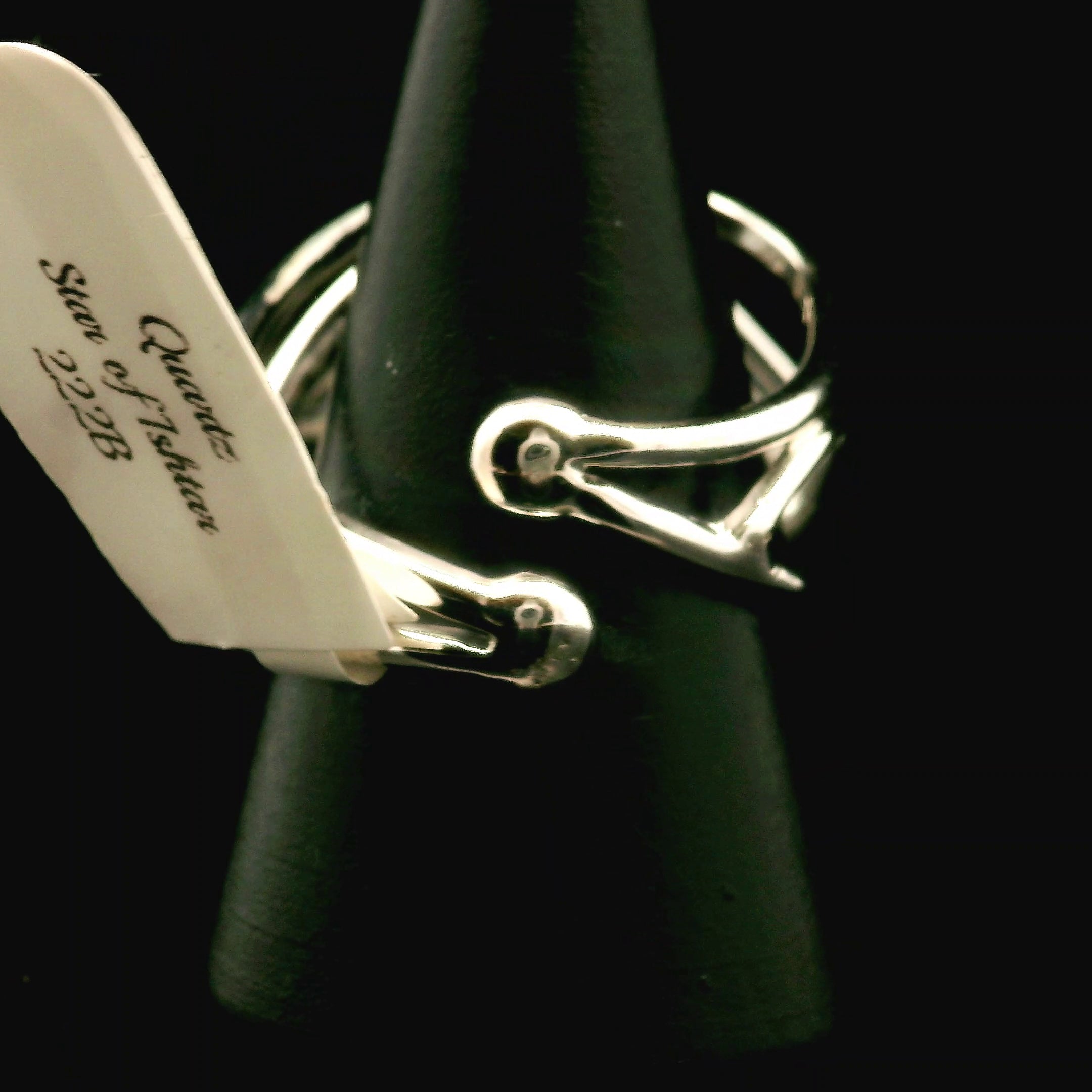 Clear Quartz Eye of Rick Cuff Ring .925 Sterling Silver for Manifesting, Setting Intentions and Healing