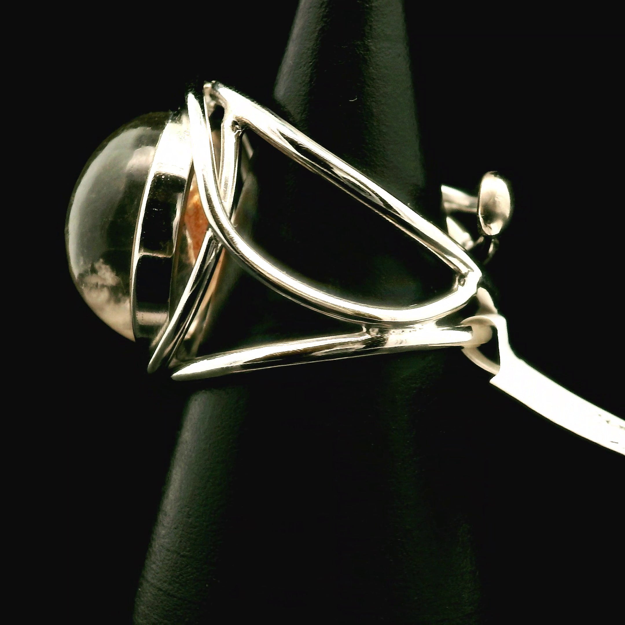 Manifestation Quartz Cuff Ring .925 Silver for Clarity, Mental & Emotional Strength