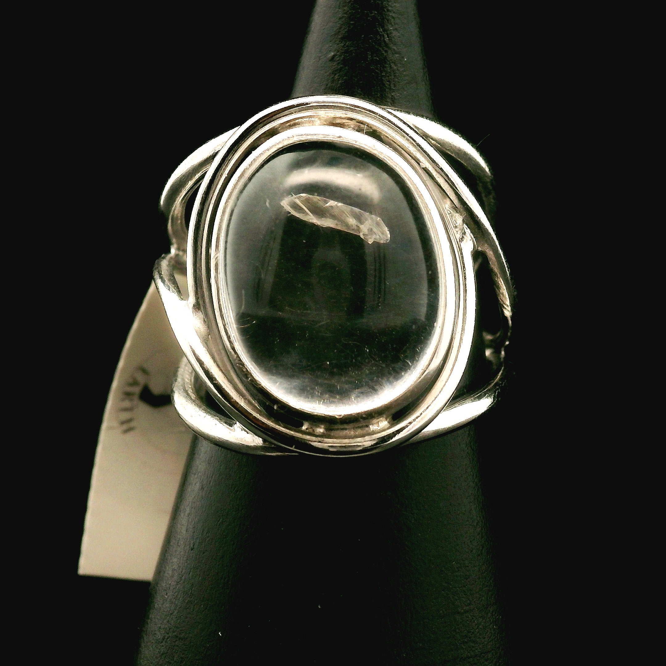 Manifestation Quartz Cuff Ring .925 Silver for Clarity, Mental & Emotional Strength