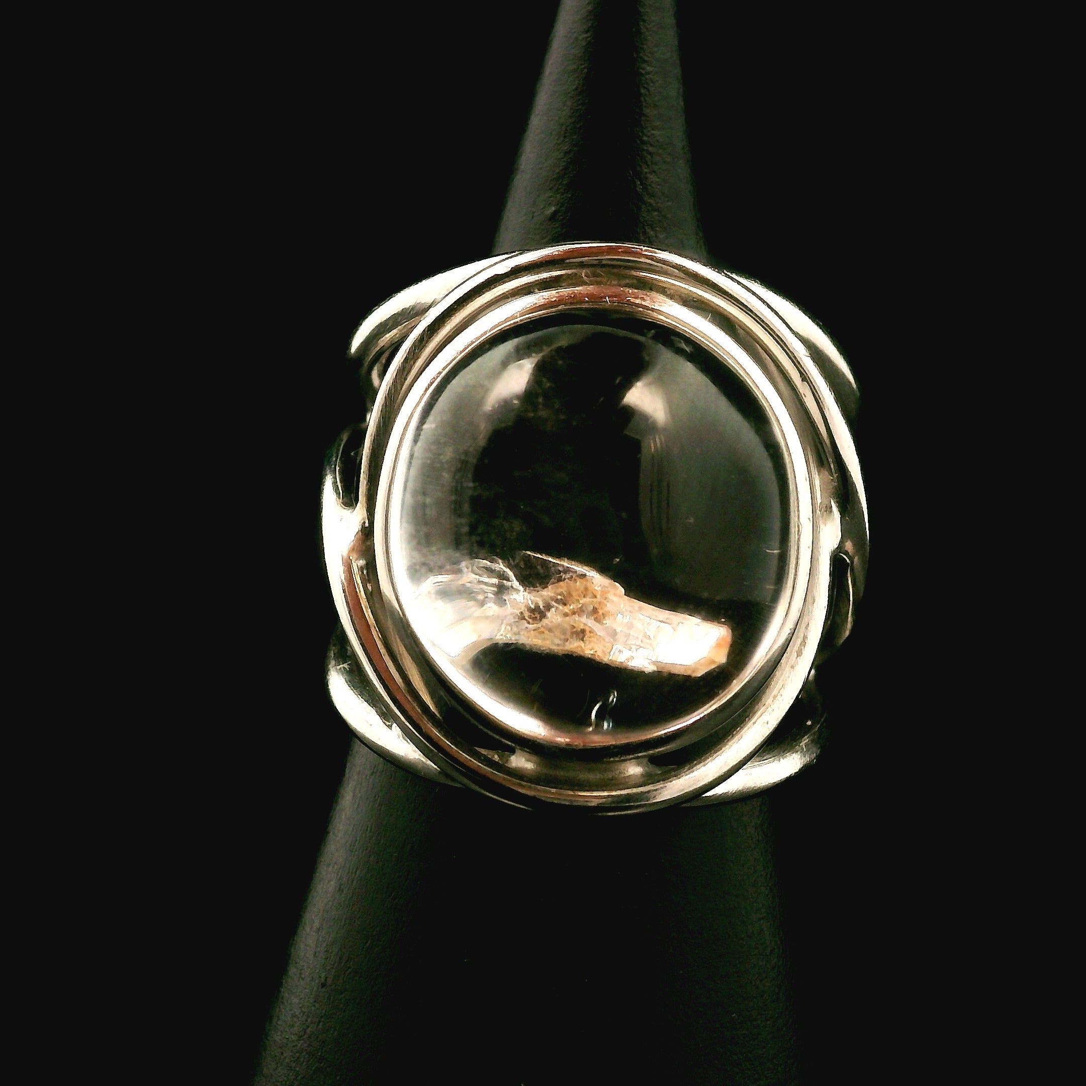 Manifestation Quartz Cuff Ring .925 Silver for Clarity, Mental & Emotional Strength