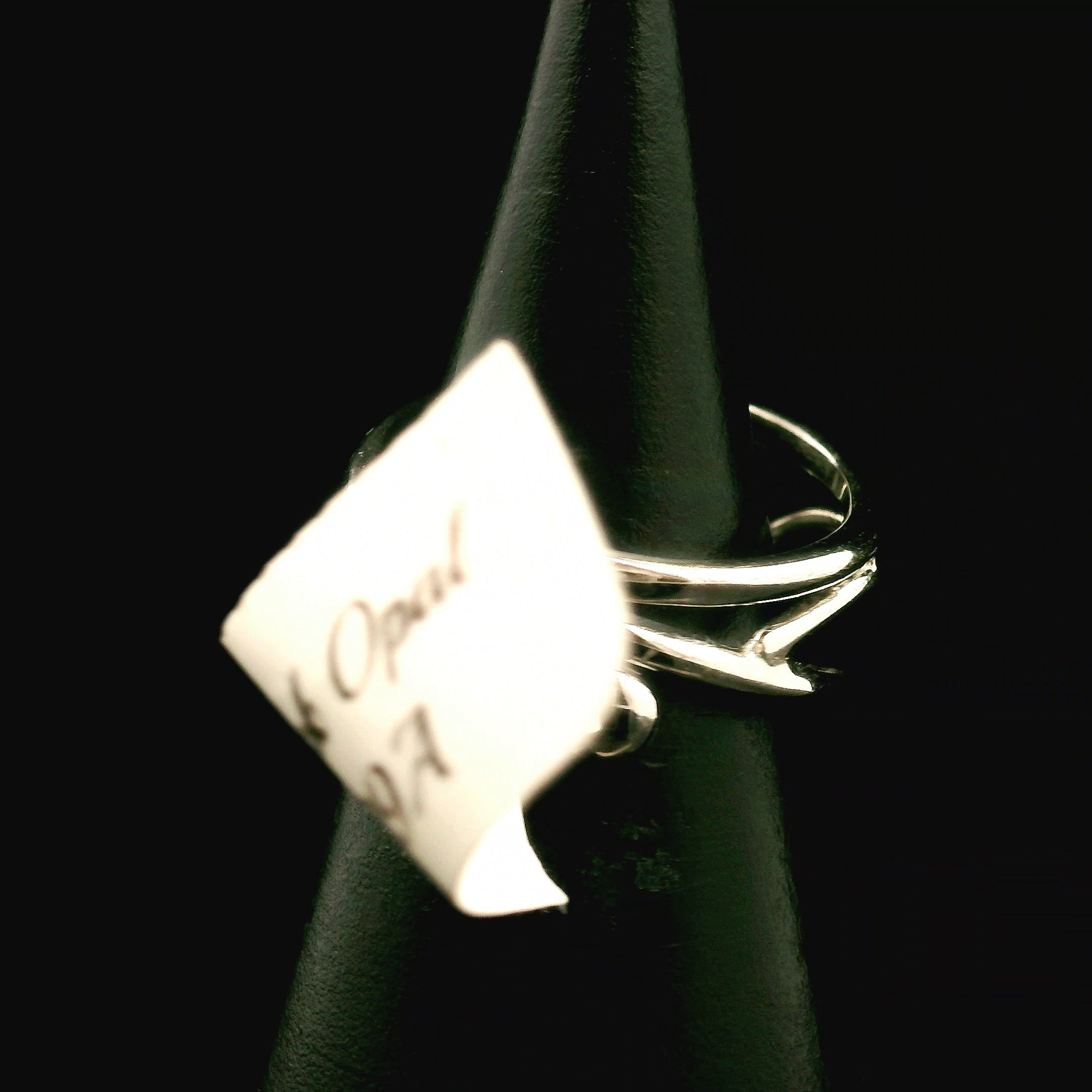 Black Opal Midi Cuff Ring .925 Silver for Good Luck, Protection and Joy