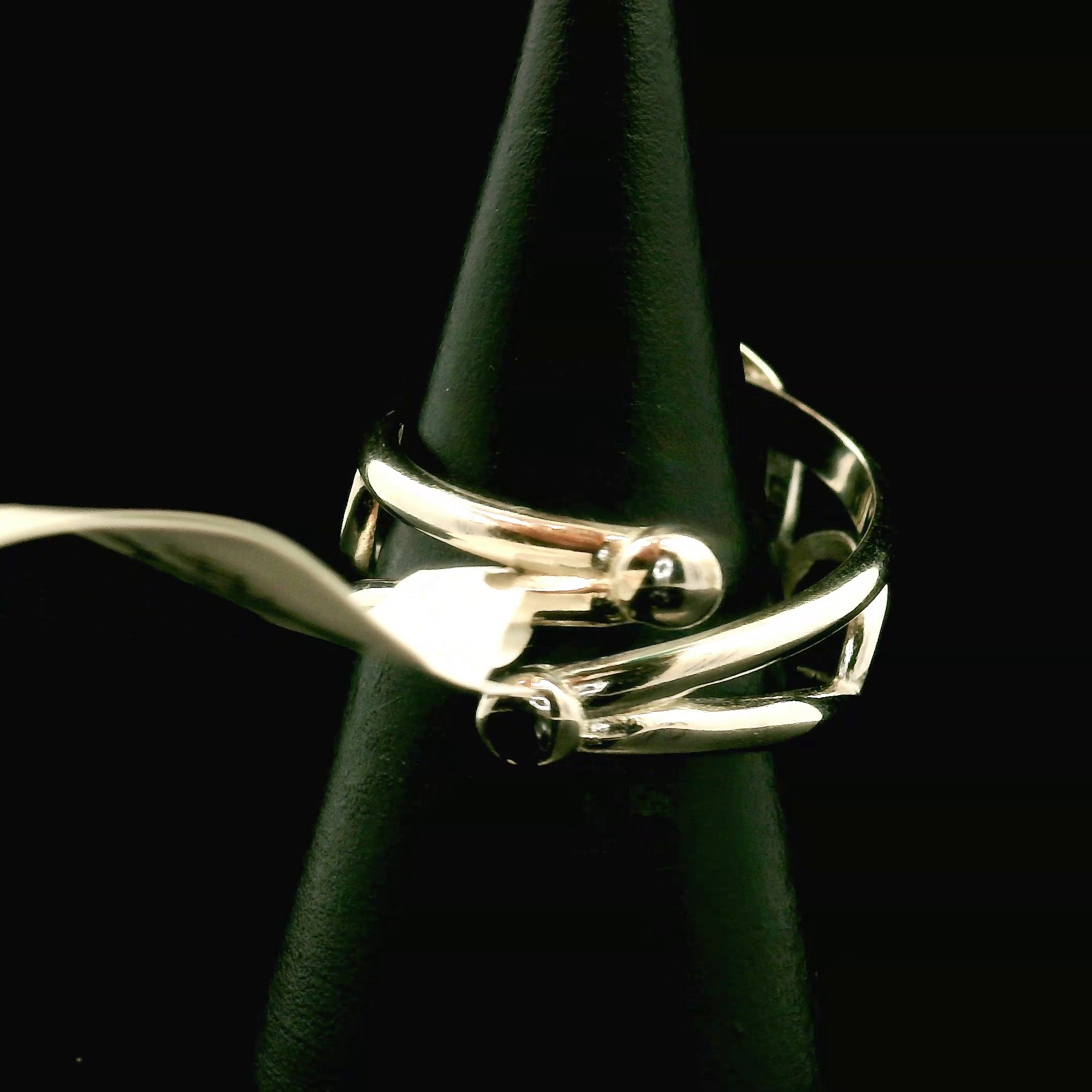 Ethiopian Opal Fantasy Cut Cuff Ring .925 Sterling Silver for Manifesting, Joy and Transformation