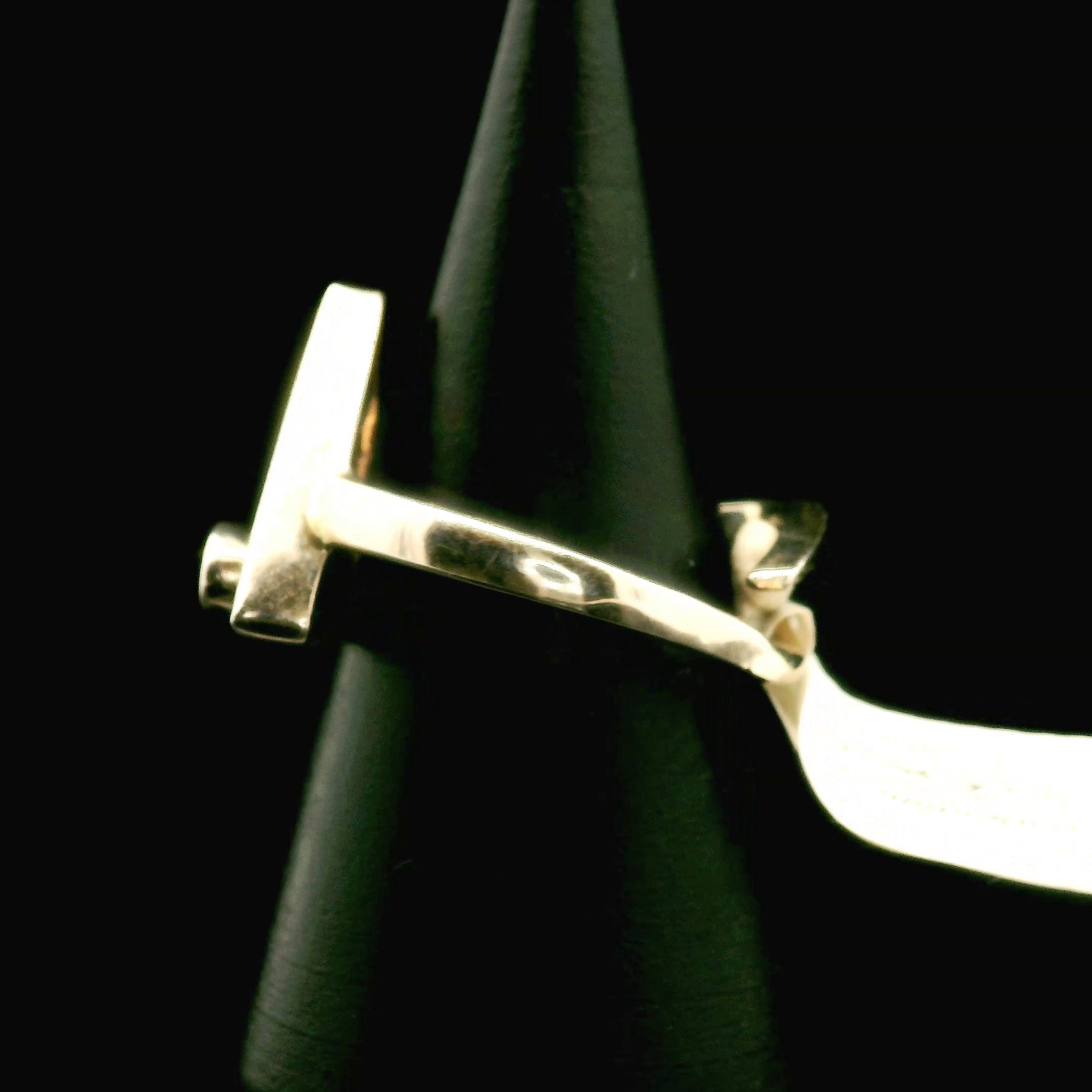 Black Spinel and Tourmaline Ring .925 Silver for Empowerment, Grounding and Protection