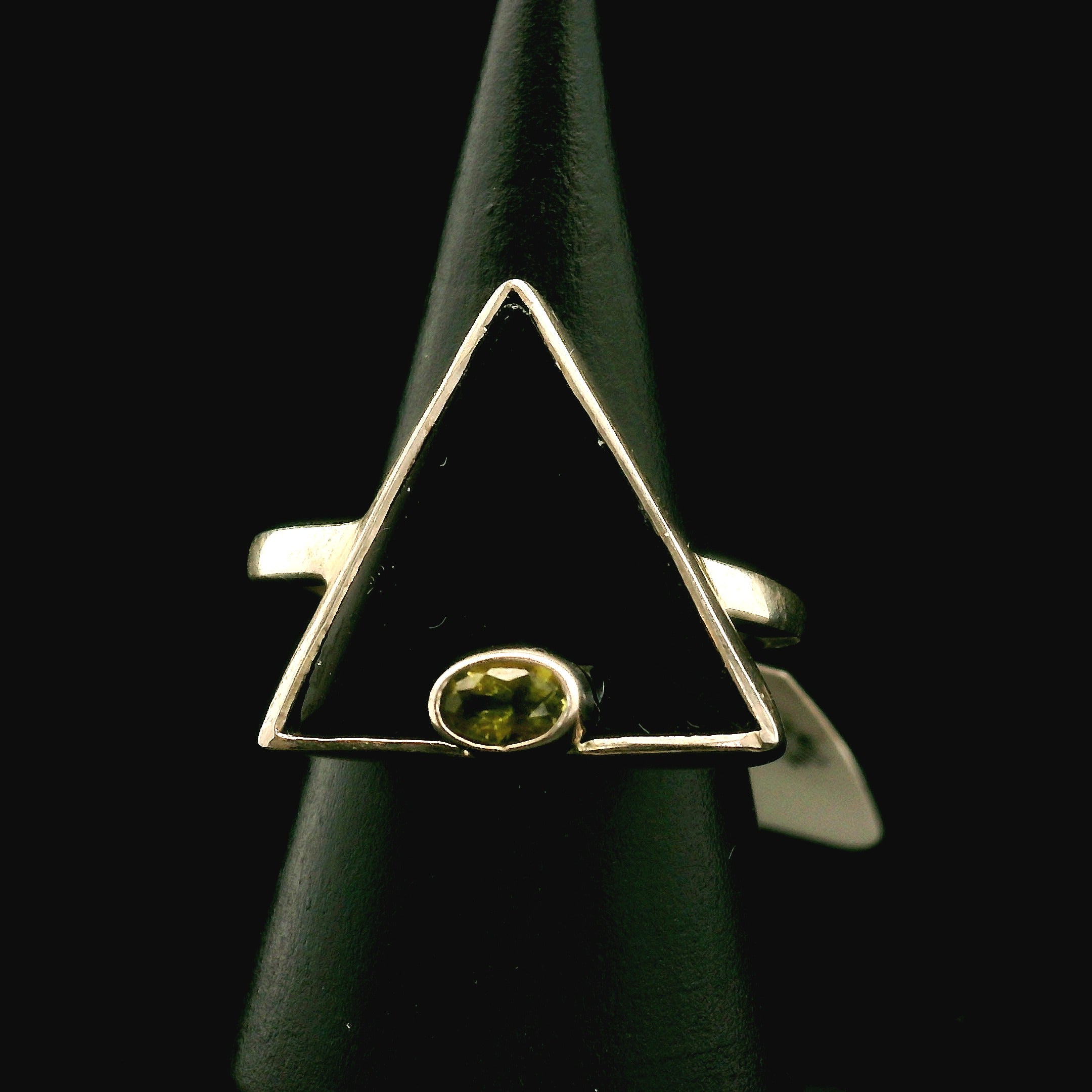 Black Spinel and Tourmaline Ring .925 Silver for Empowerment, Grounding and Protection