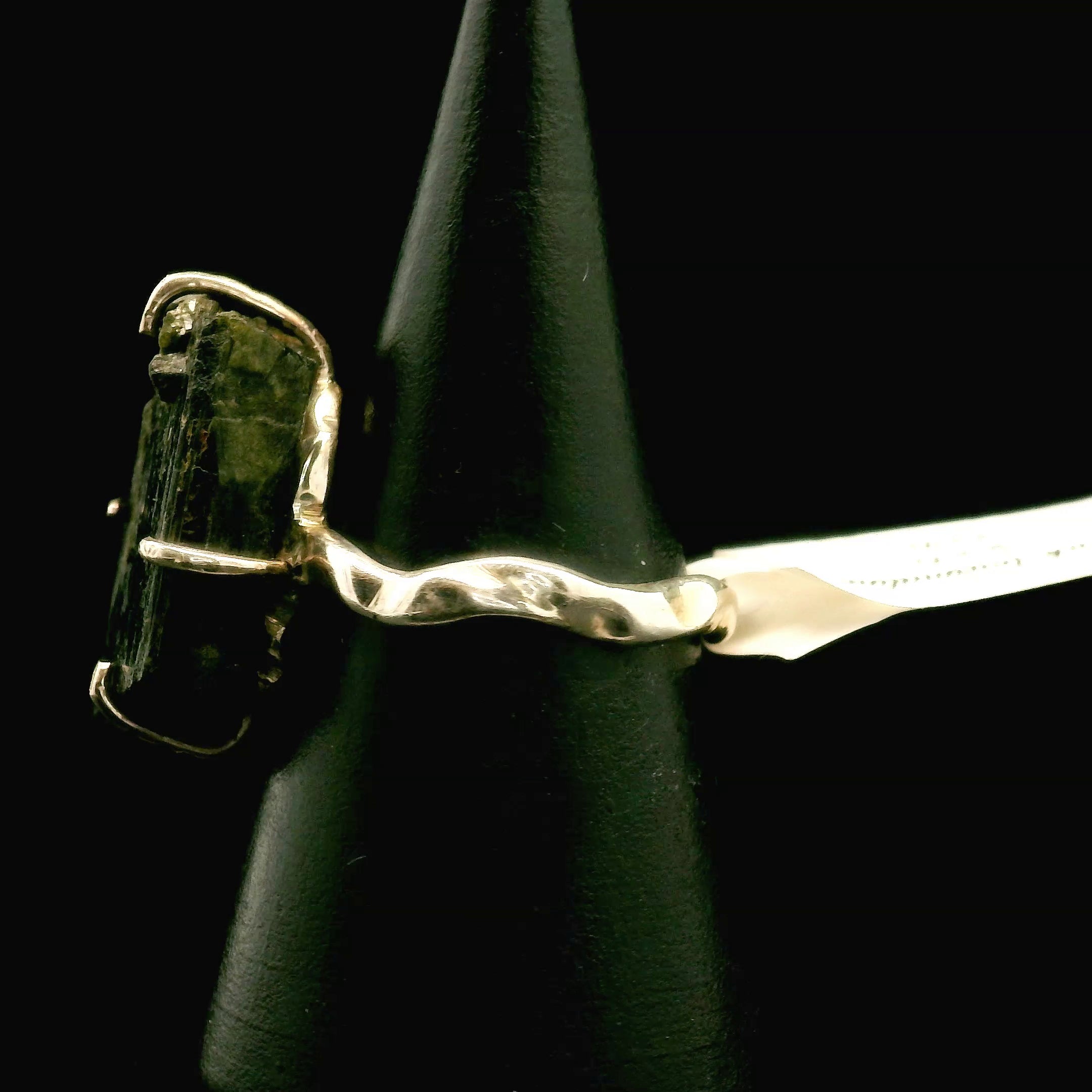 Black Tourmaline Ring .925 Silver for Protection and Energetic Purification