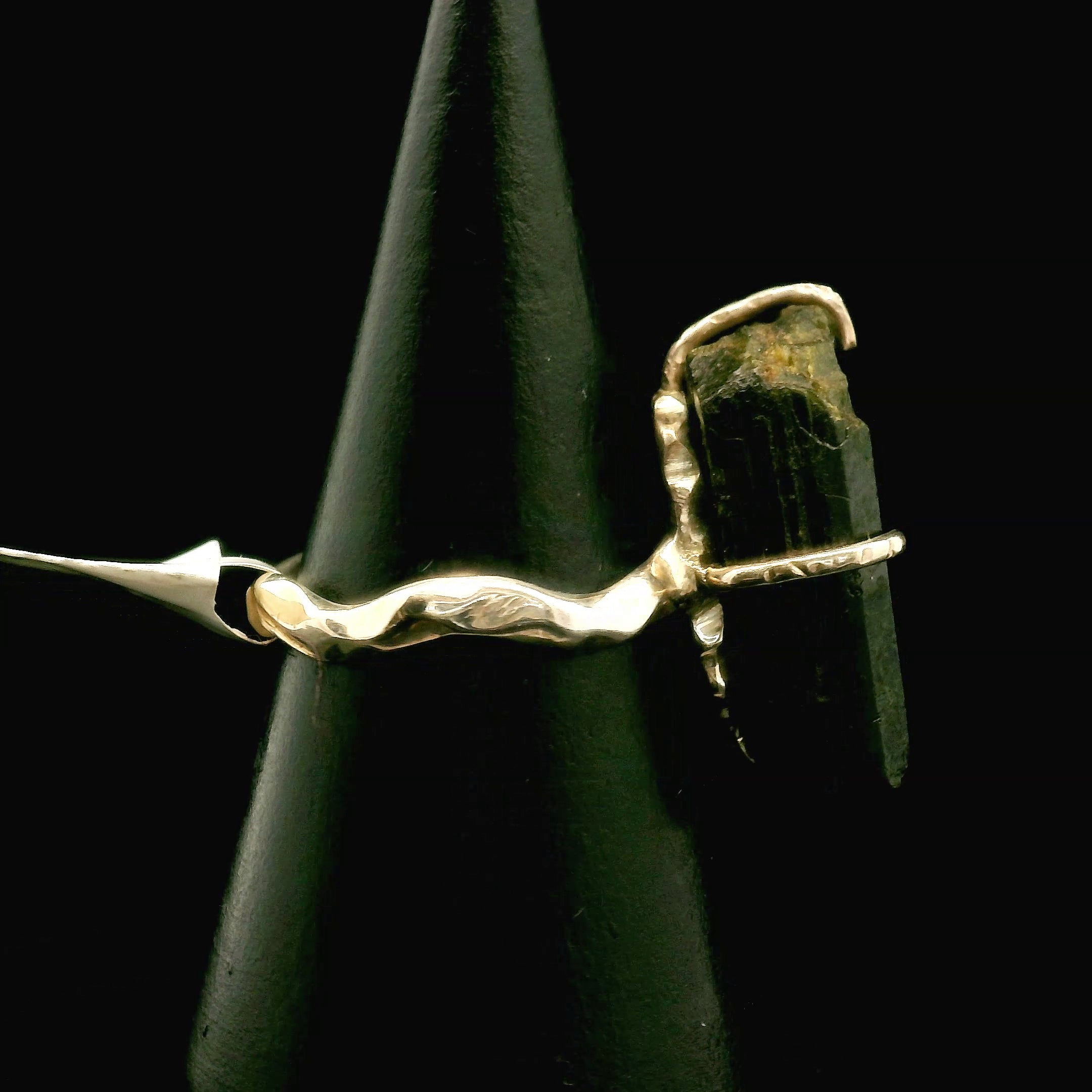 Black Tourmaline Ring .925 Silver for Protection and Energetic Purification