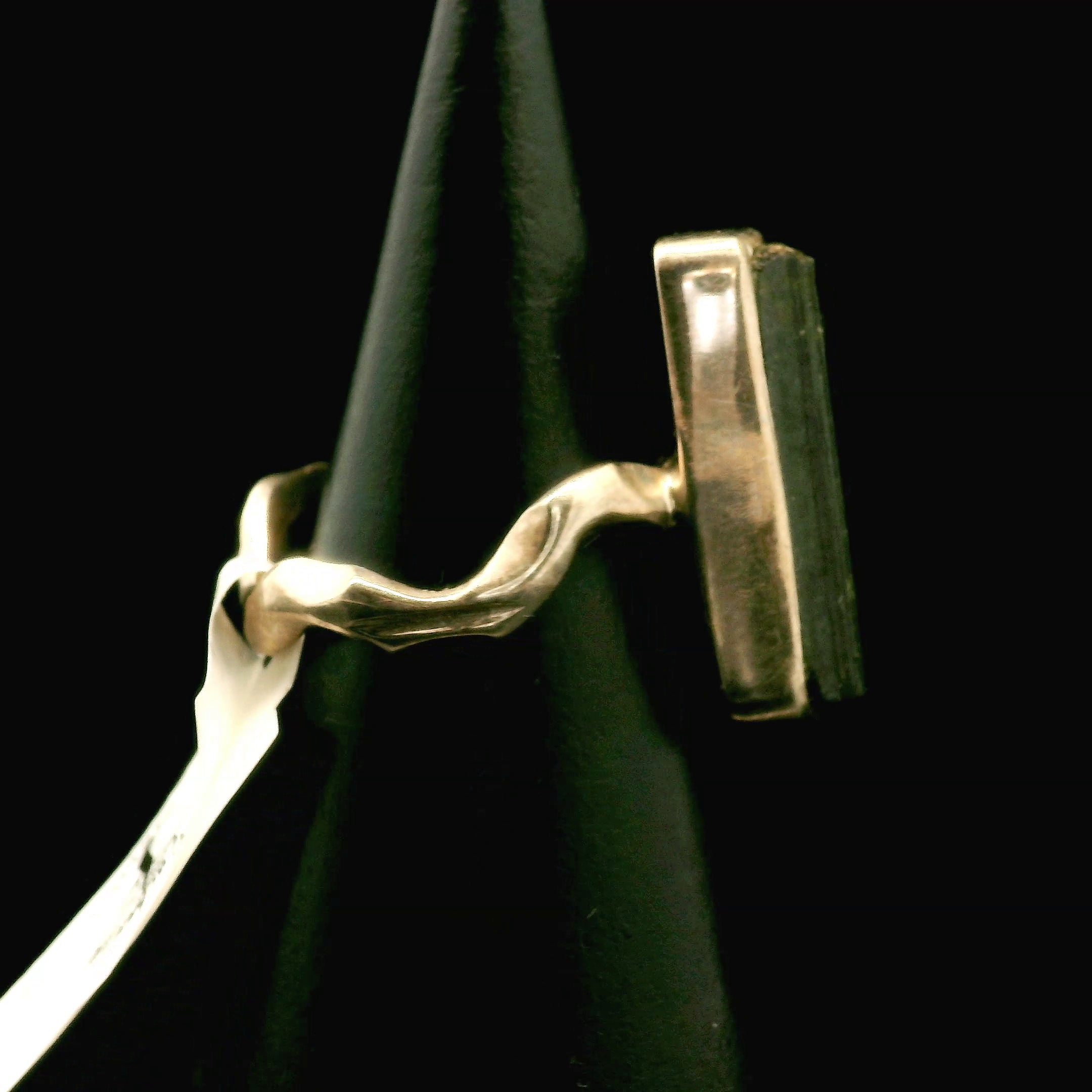 Black Tourmaline Ring .925 Silver for Protection and Energetic Purification