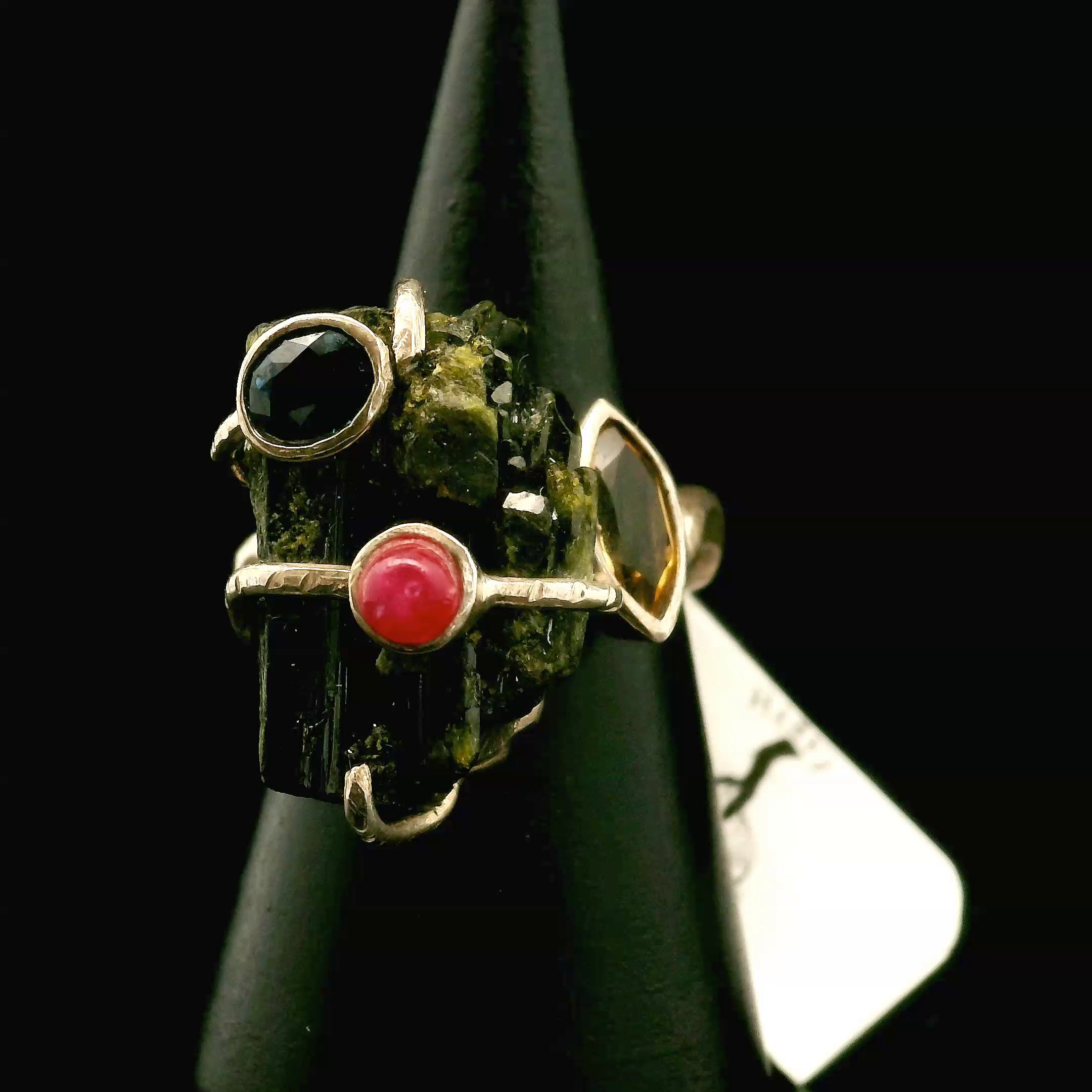 Black Tourmaline Ring .925 Silver for Protection and Energetic Purification