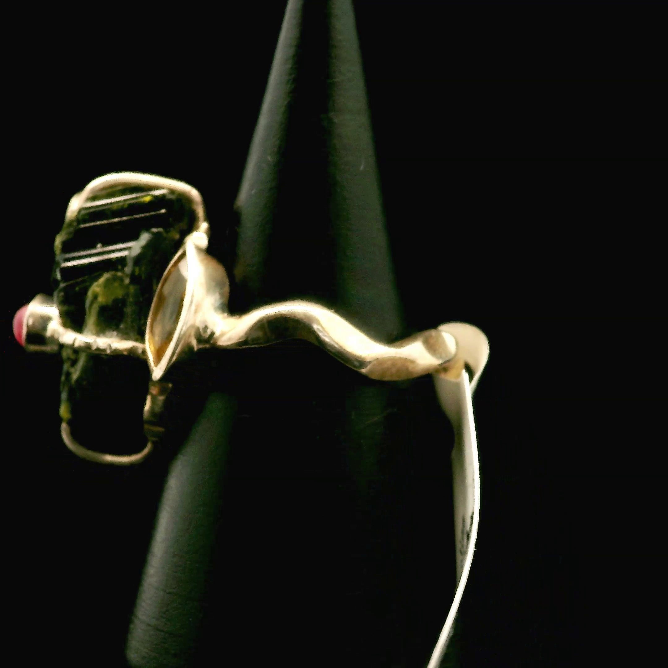 Black Tourmaline Ring .925 Silver for Protection and Energetic Purification