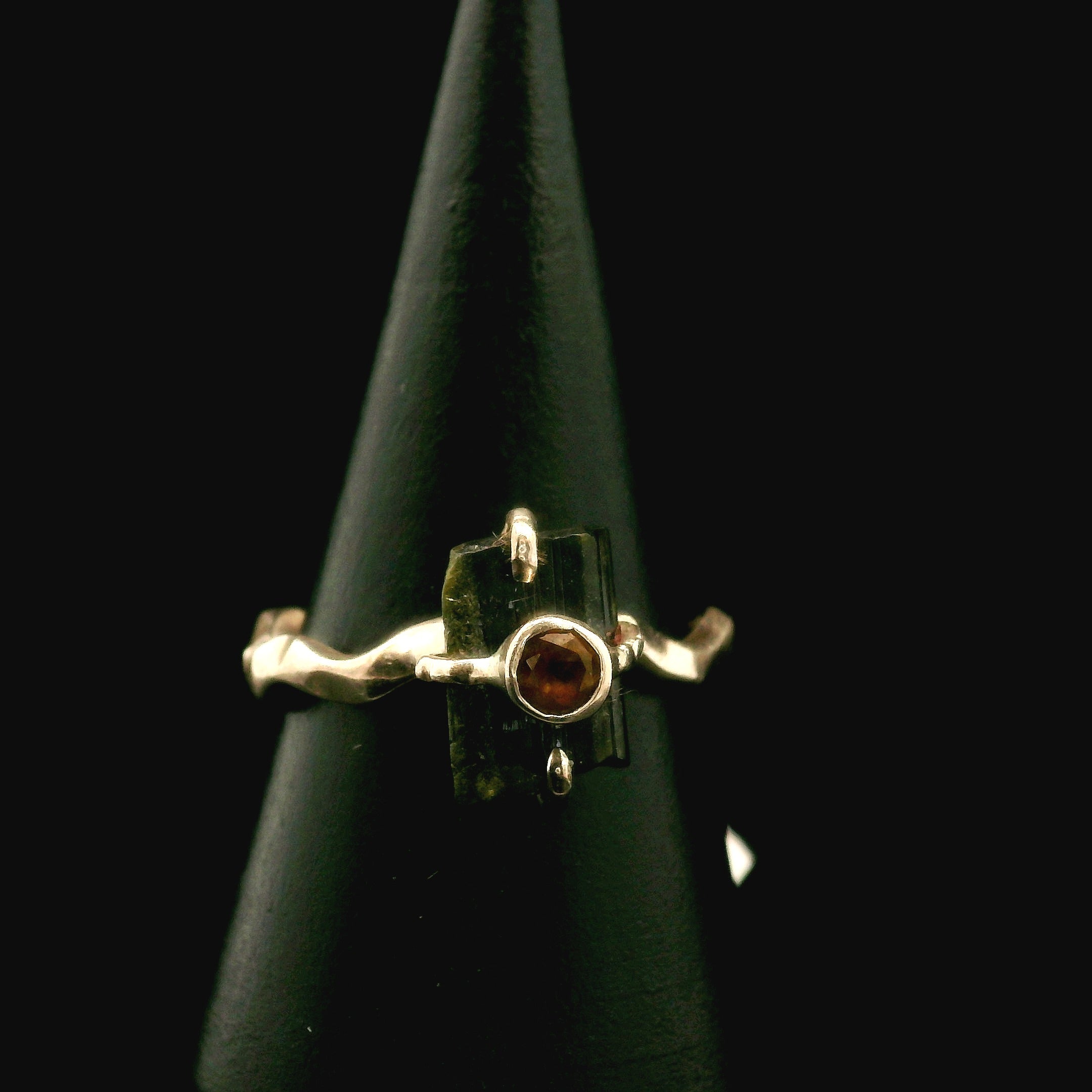 Black Tourmaline Ring .925 Silver for Protection and Energetic Purification