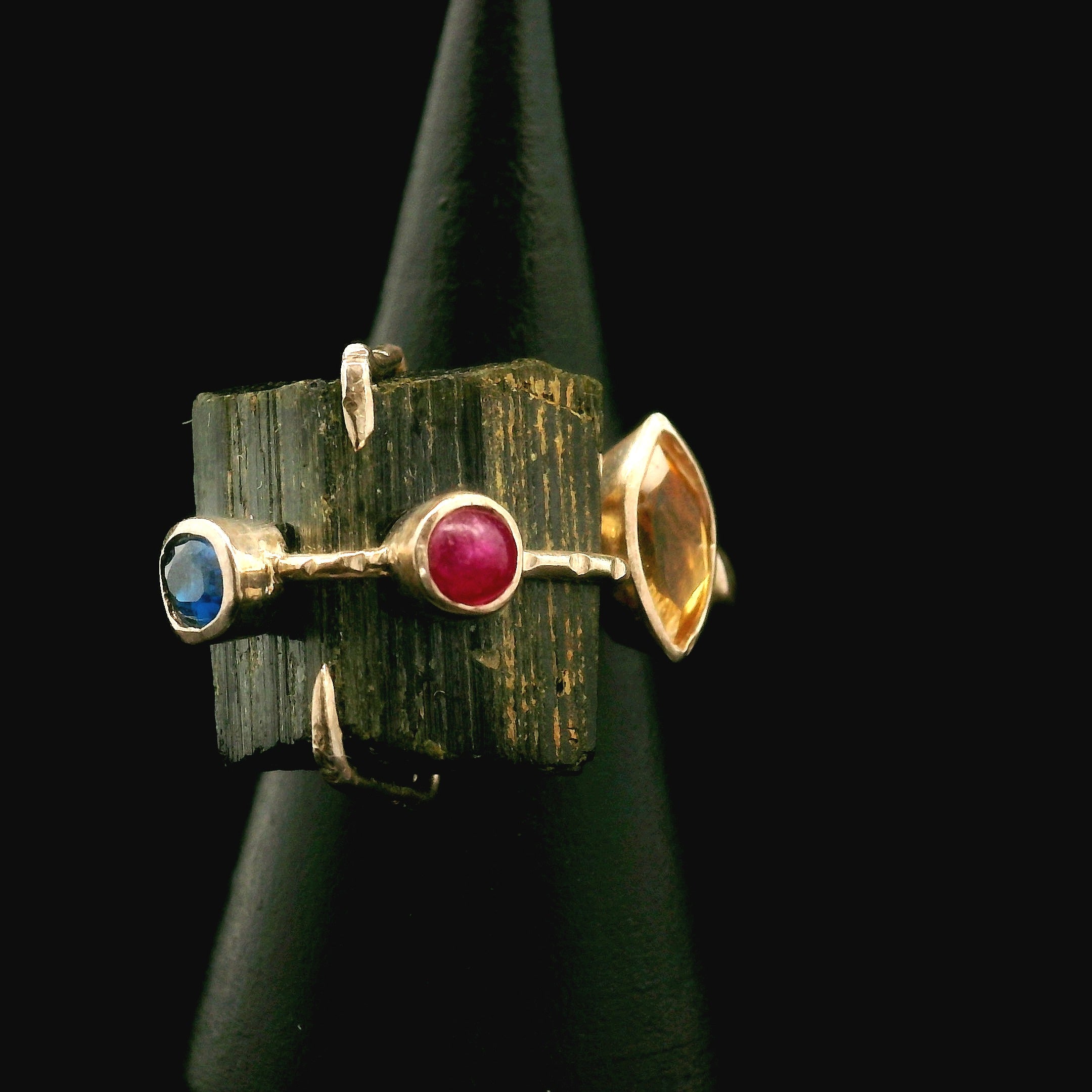 Black Tourmaline Ring .925 Silver for Protection and Energetic Purification