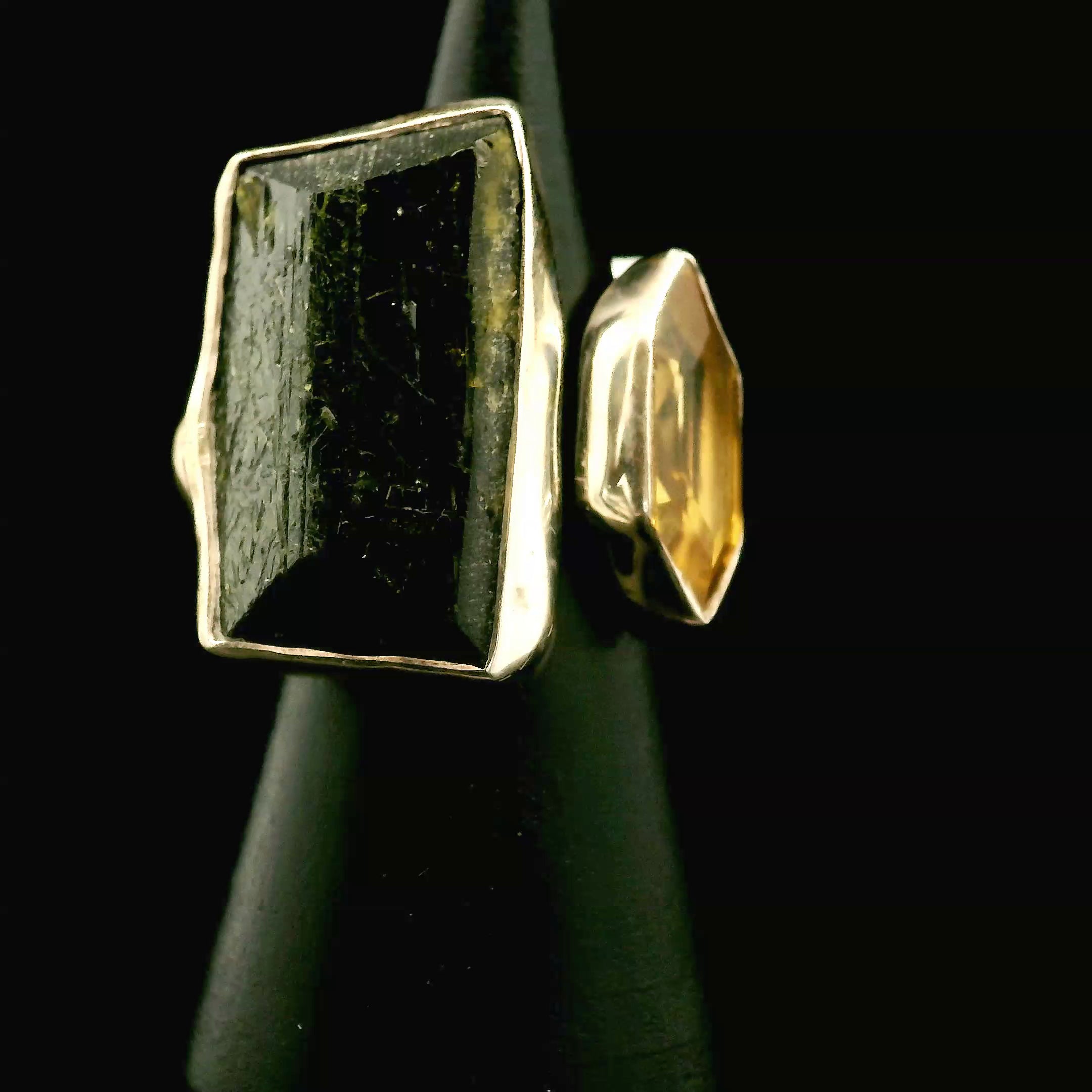 Black Tourmaline Ring .925 Silver for Protection and Energetic Purification