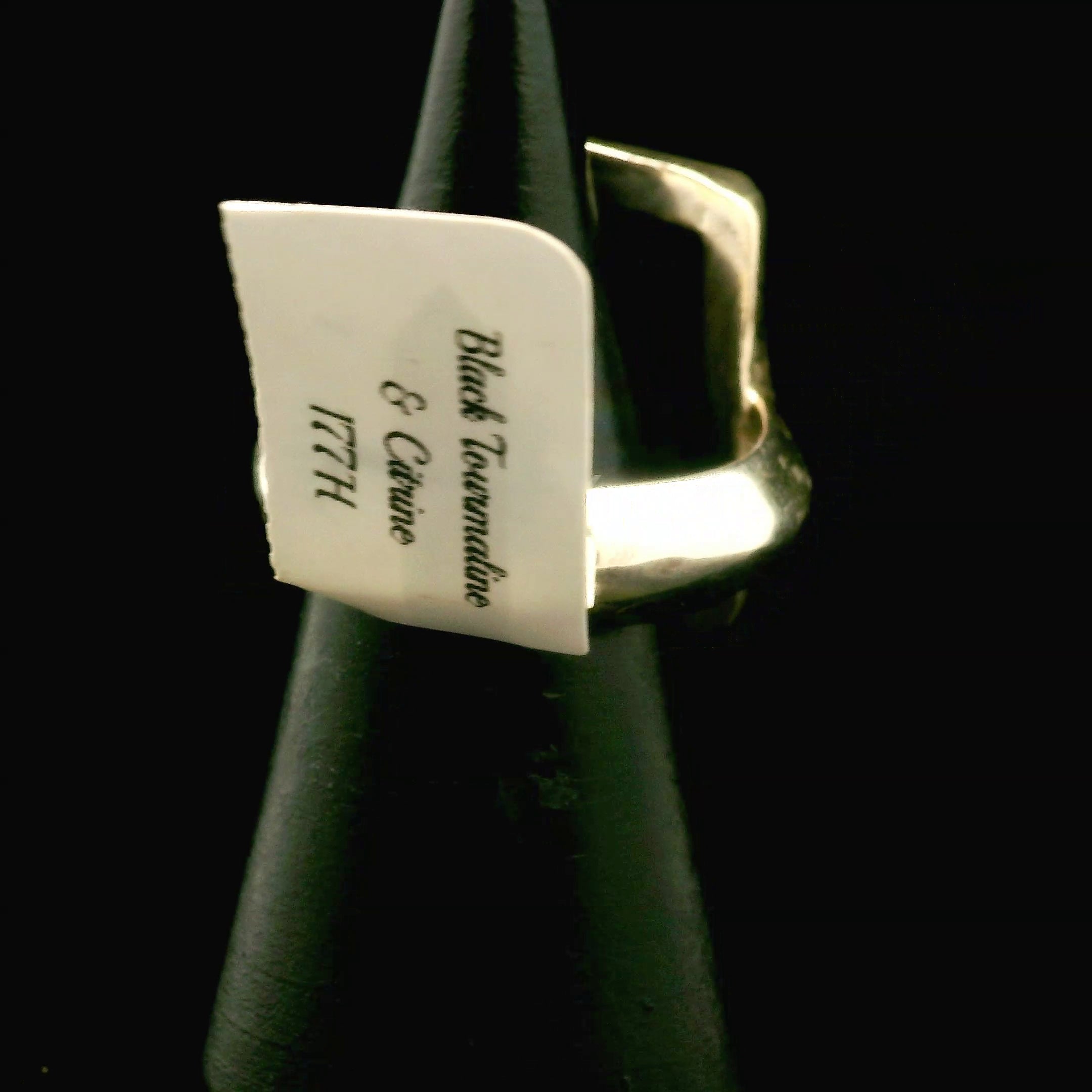 Black Tourmaline Ring .925 Silver for Protection and Energetic Purification