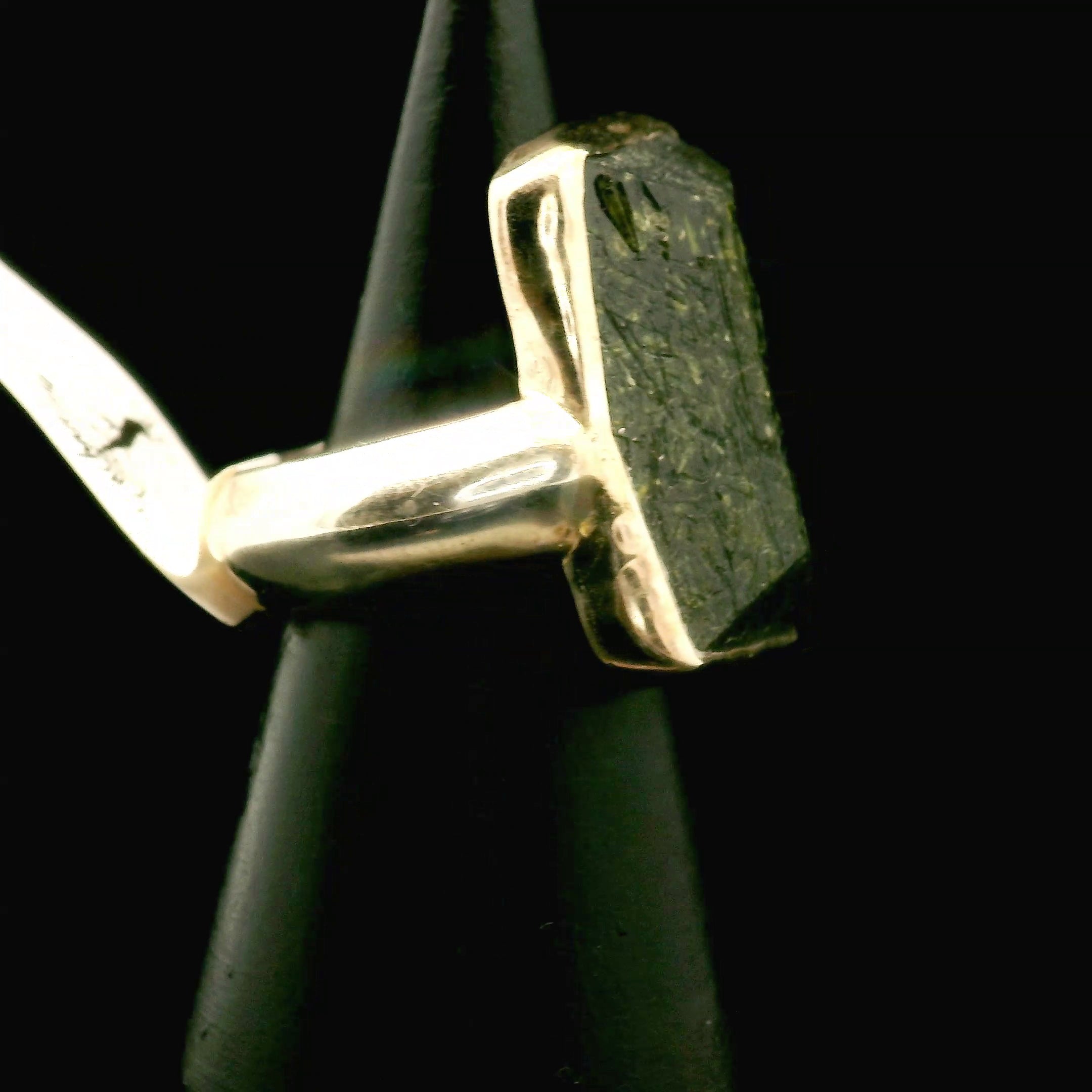 Black Tourmaline Ring .925 Silver for Protection and Energetic Purification