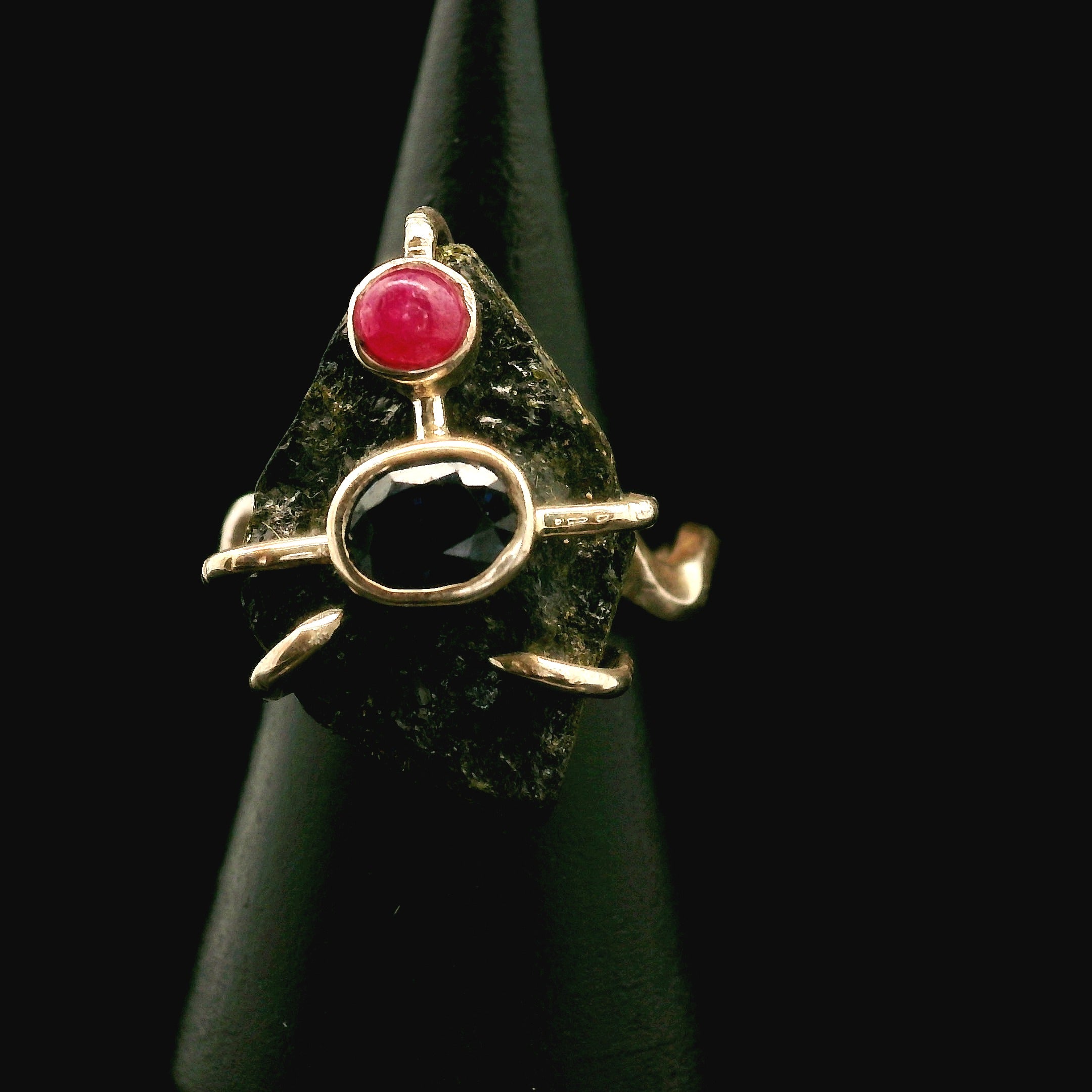 Black Tourmaline Ring .925 Silver for Protection and Energetic Purification