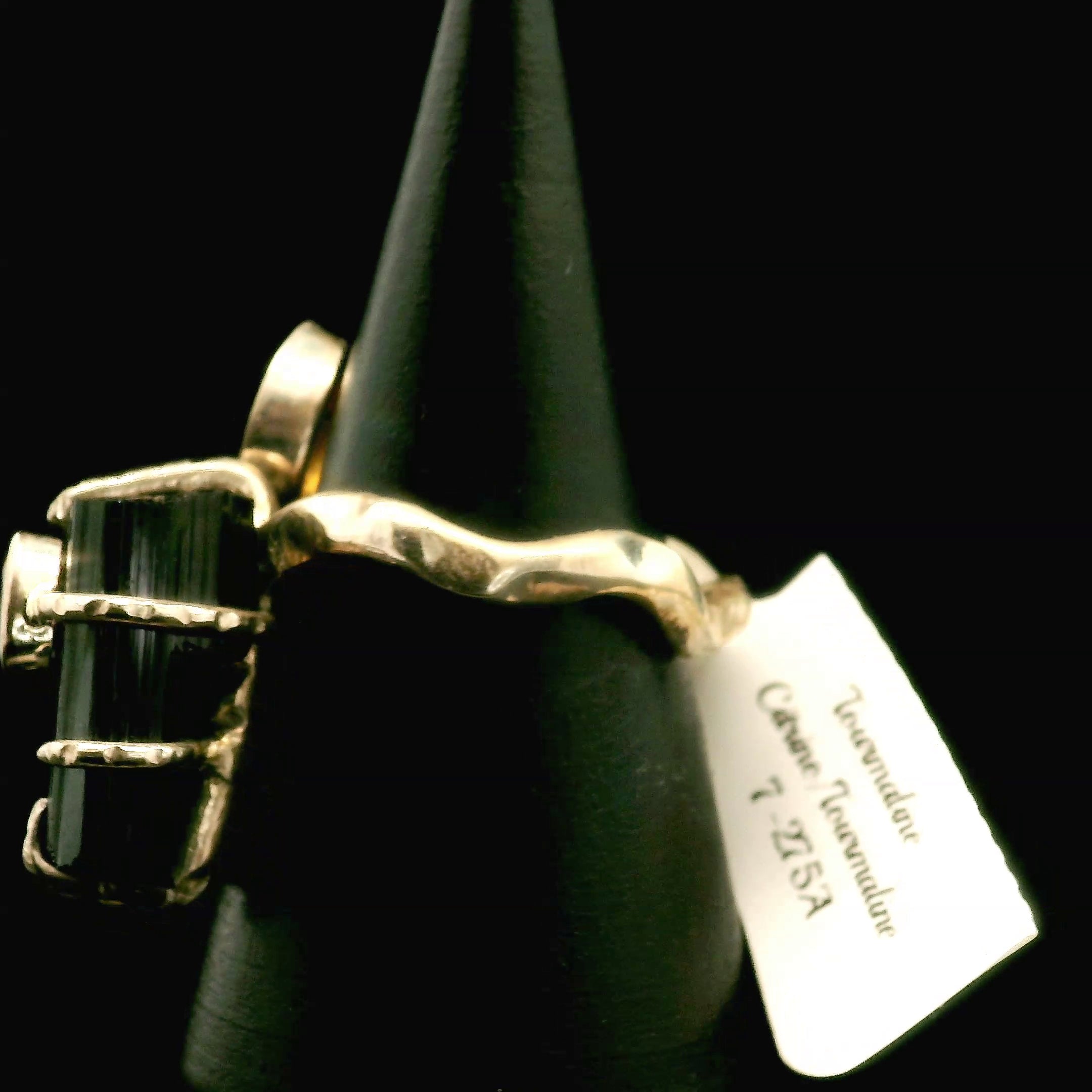 Black Tourmaline Ring .925 Silver for Protection and Energetic Purification