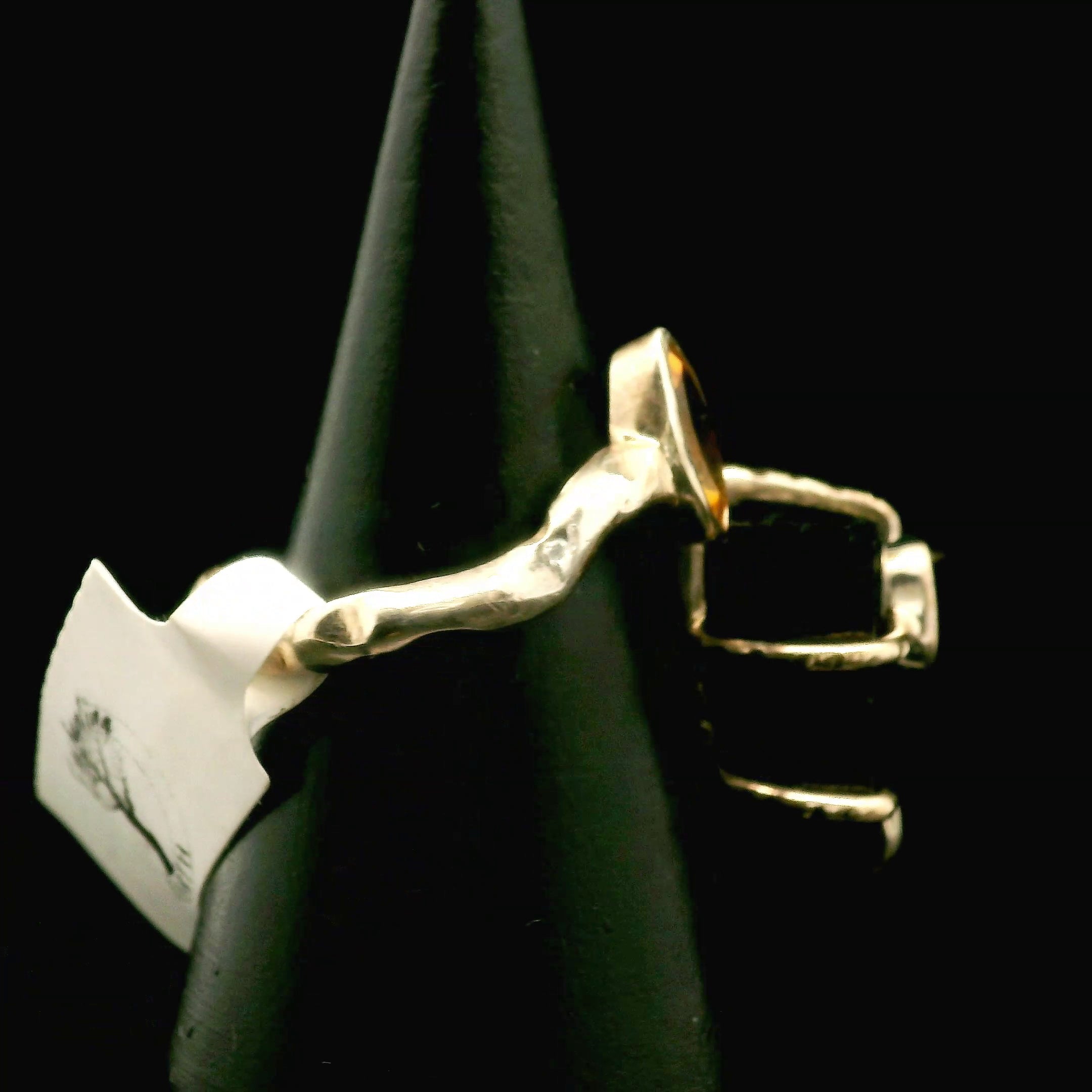 Black Tourmaline Ring .925 Silver for Protection and Energetic Purification