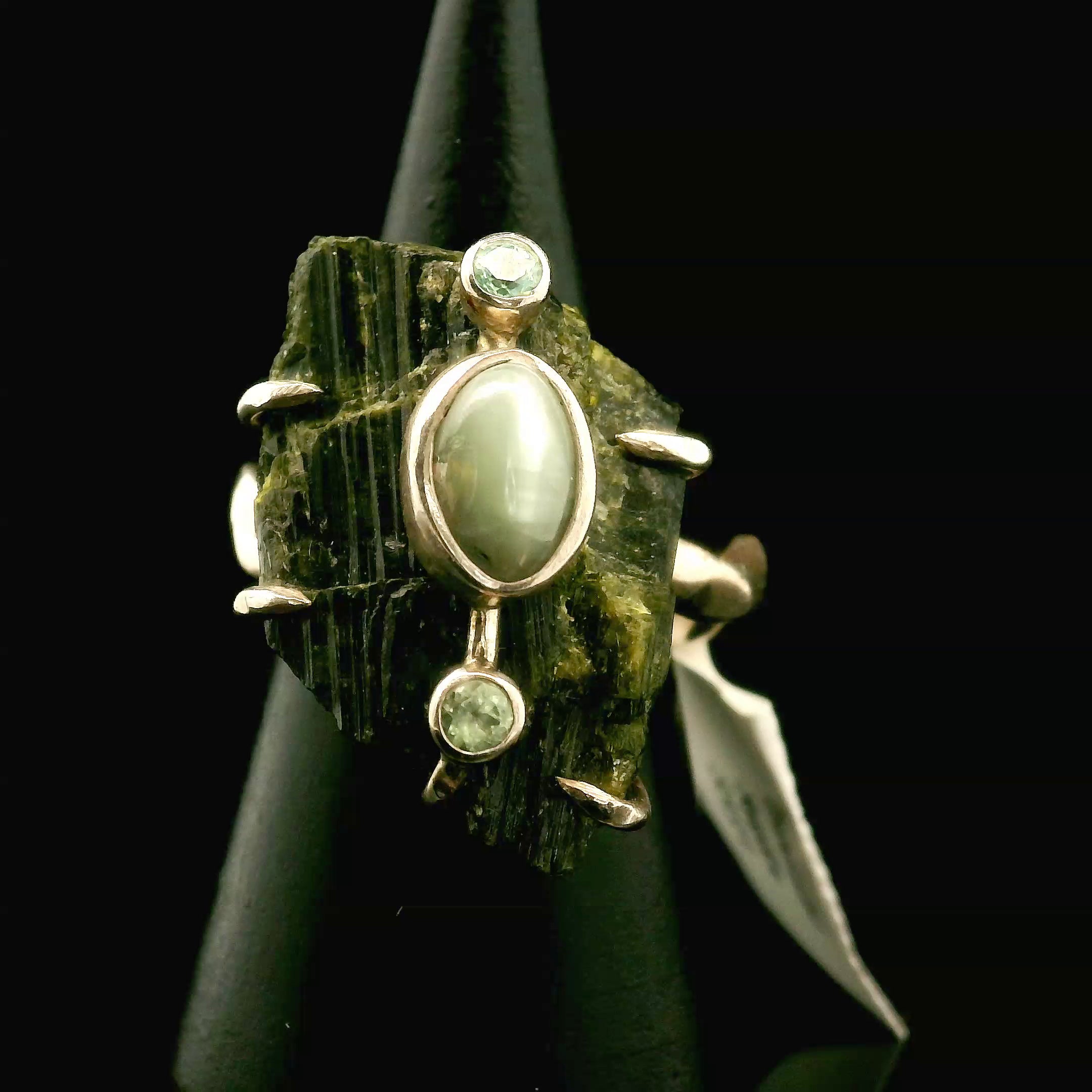 Black Tourmaline Ring .925 Silver for Protection and Energetic Purification