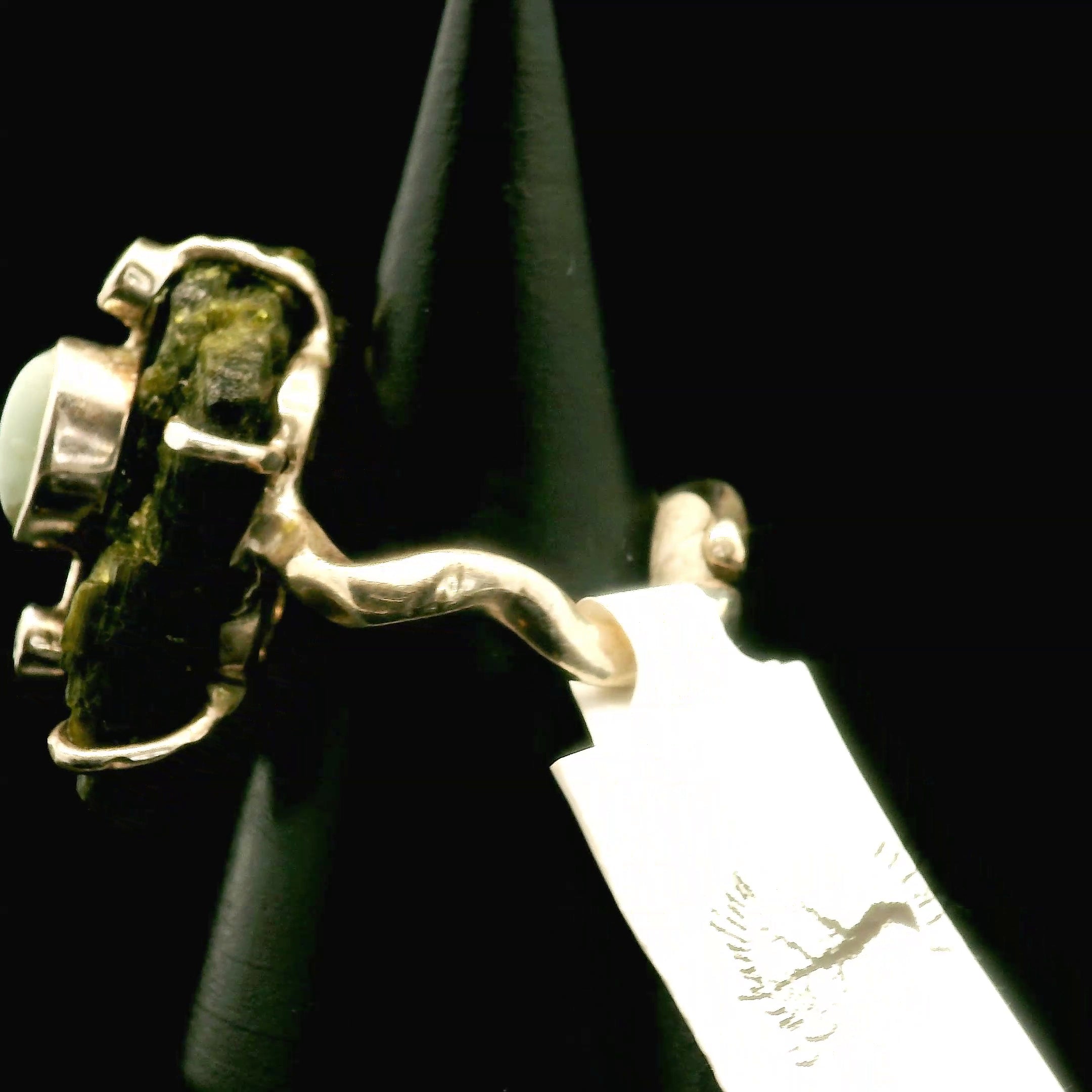 Black Tourmaline Ring .925 Silver for Protection and Energetic Purification