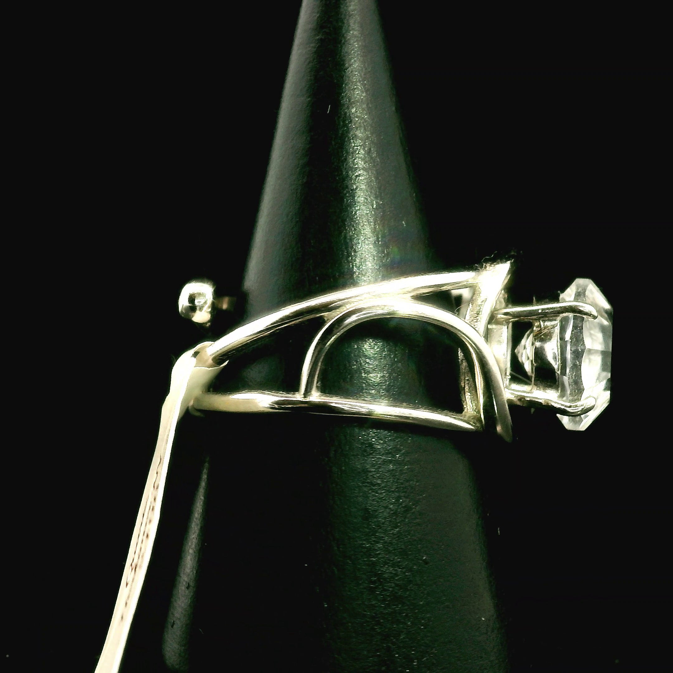 Herkimer Quartz Faceted Cuff Ring .925 Silver for Healing, Intention Setting and Manifesting your Desires