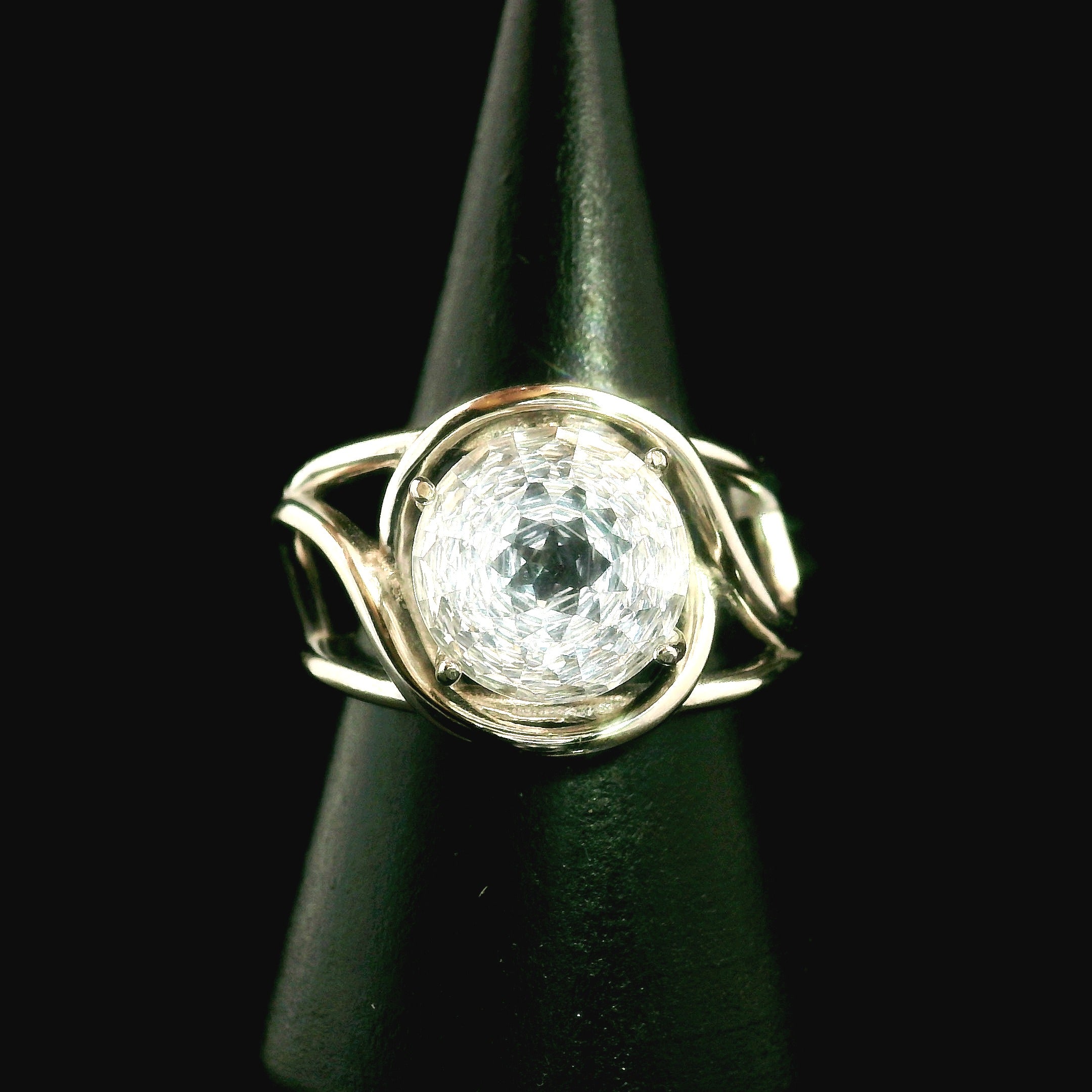 Herkimer Quartz Faceted Cuff Ring .925 Silver for Healing, Intention Setting and Manifesting your Desires