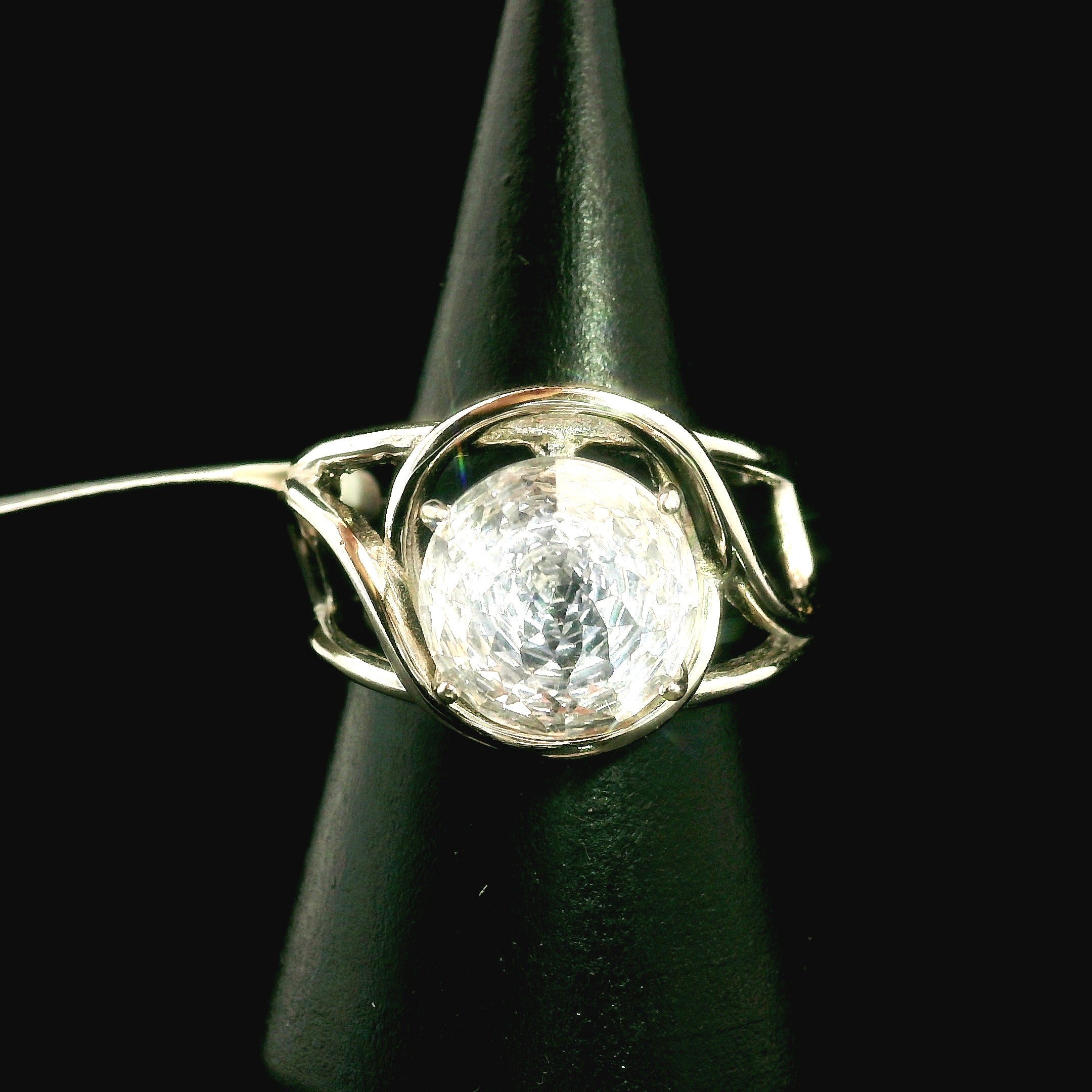 Herkimer Quartz Faceted Cuff Ring .925 Silver for Healing, Intention Setting and Manifesting your Desires