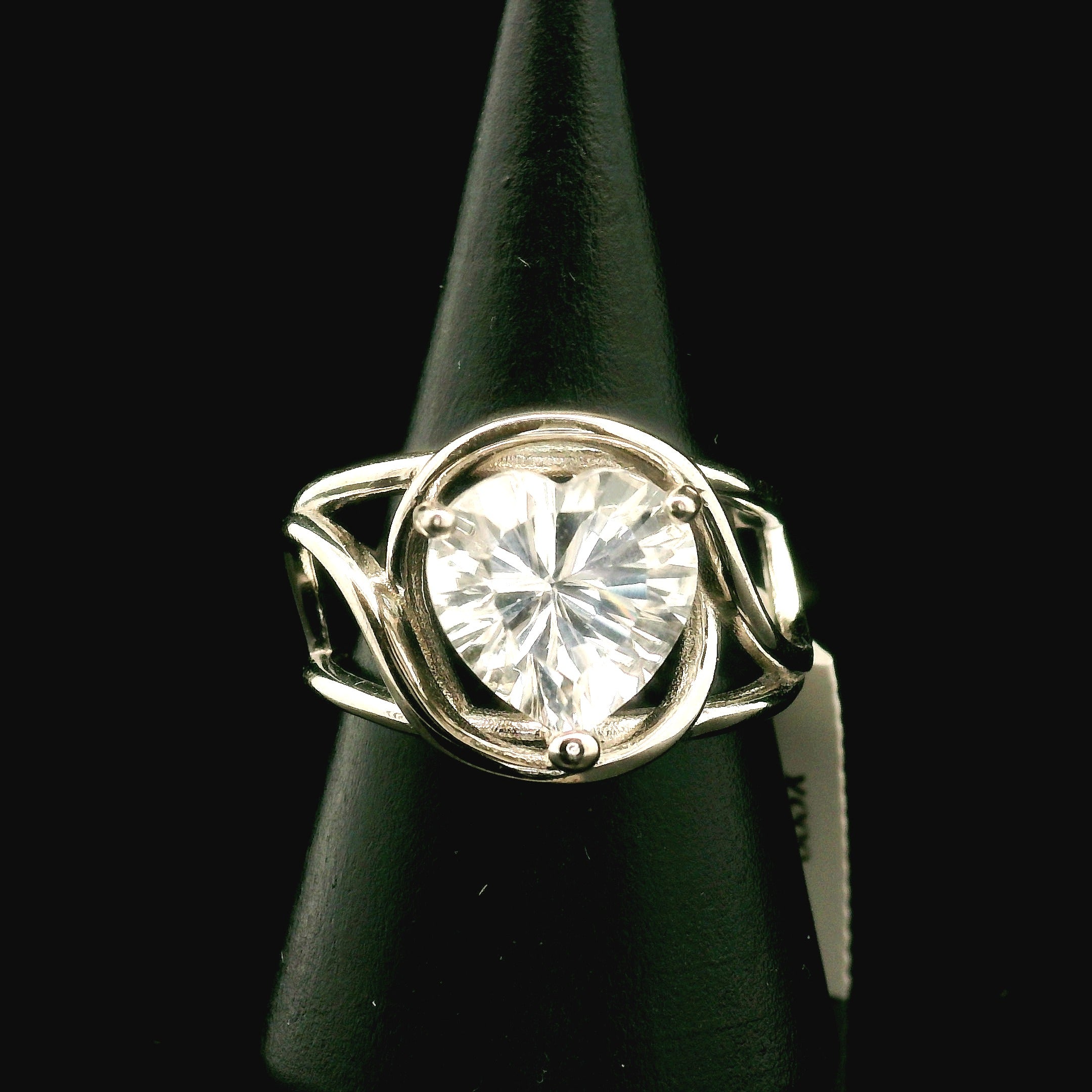 Herkimer Quartz Faceted Cuff Ring .925 Silver for Healing, Intention Setting and Manifesting your Desires