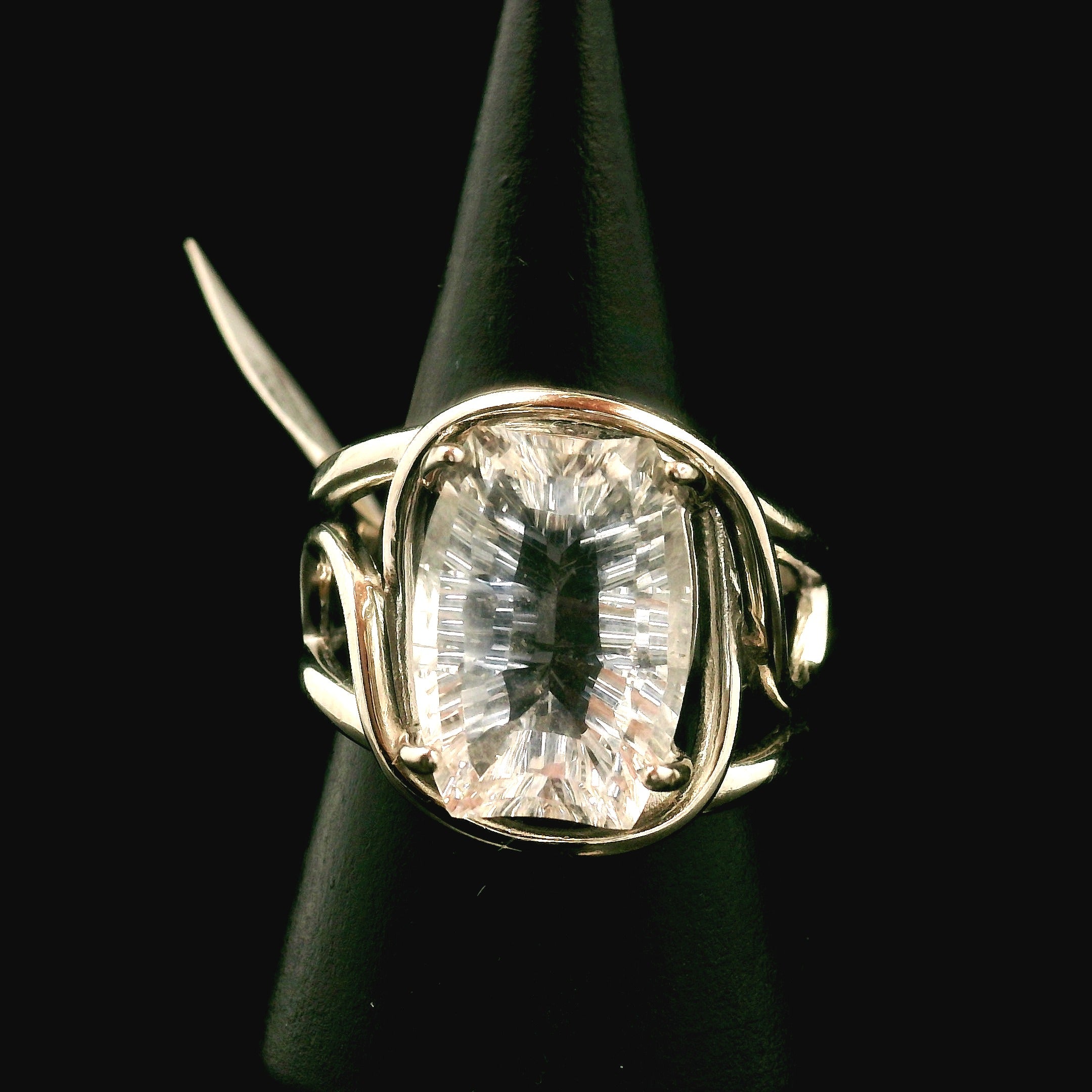 Herkimer Quartz Faceted Cuff Ring .925 Silver for Healing, Intention Setting and Manifesting your Desires