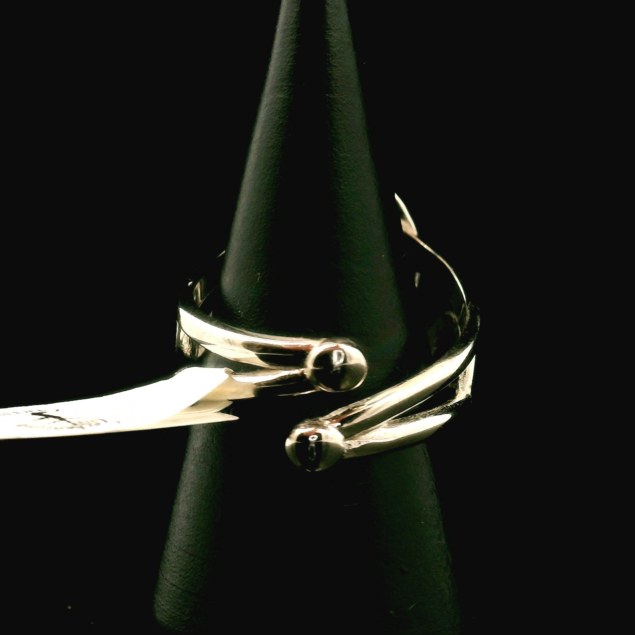 White Buffalo Cuff Ring in .925 Silver for Promoting Creativity, Hope, New Ideas & Positivity