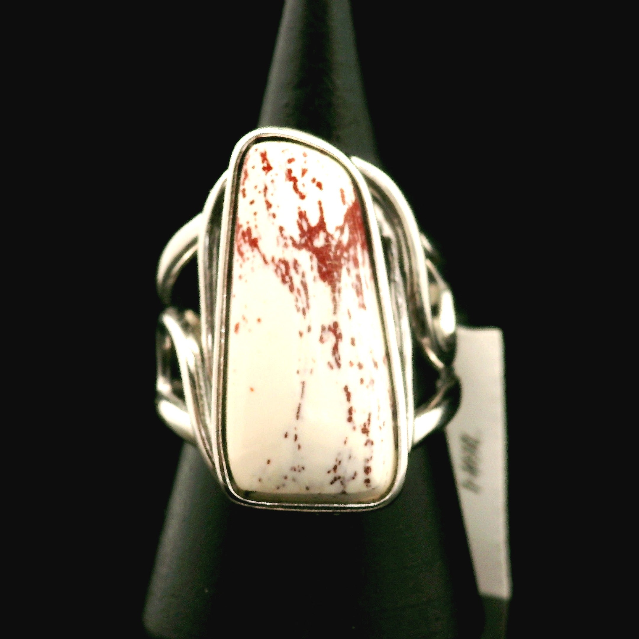 Angel Wing Alunite Cuff Ring 925 Silver for Angelic Connection, Harmony and Guidance