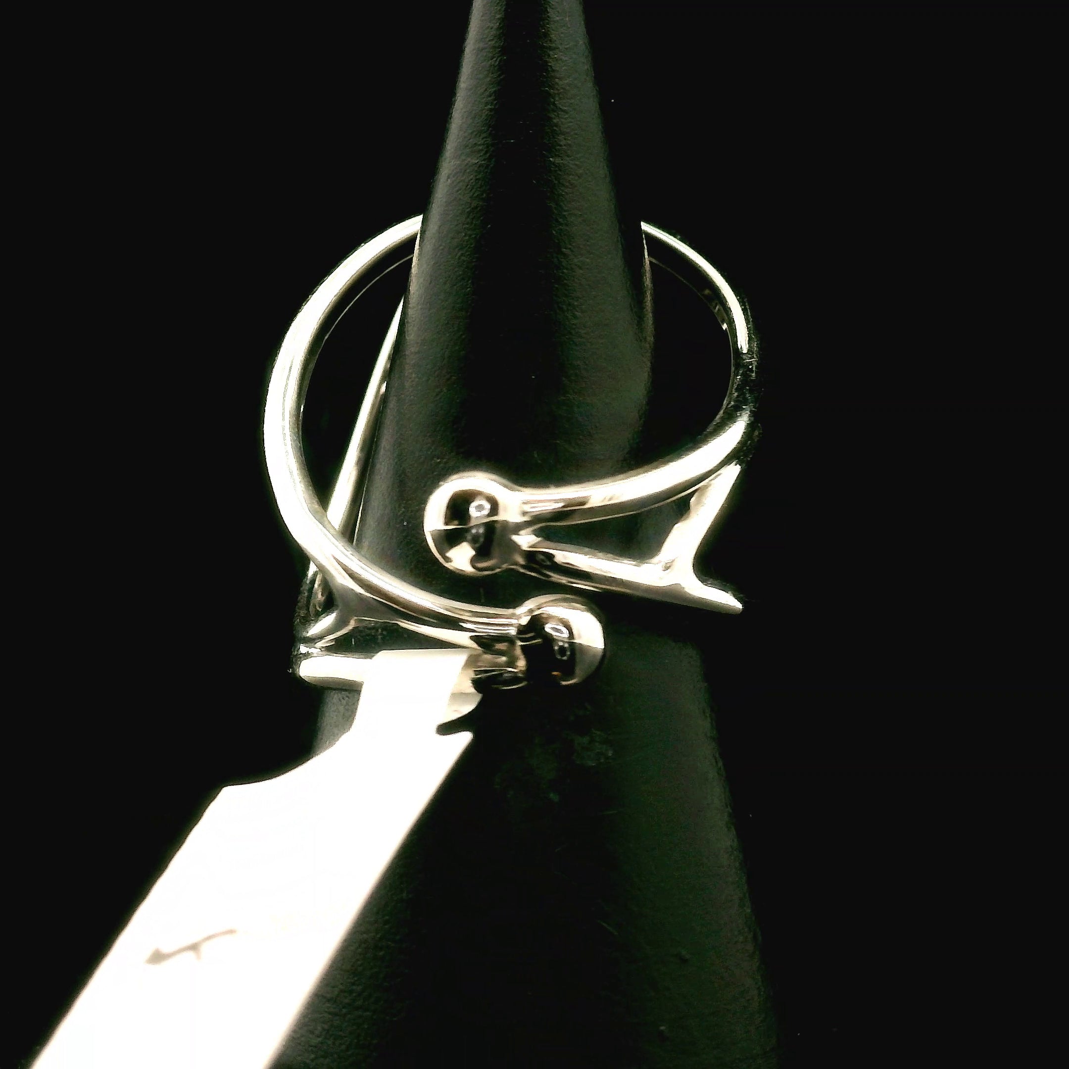 Clear Quartz with Hematite Cuff Ring .925 Silver for Healing, Intention Setting and Manifesting your Desires