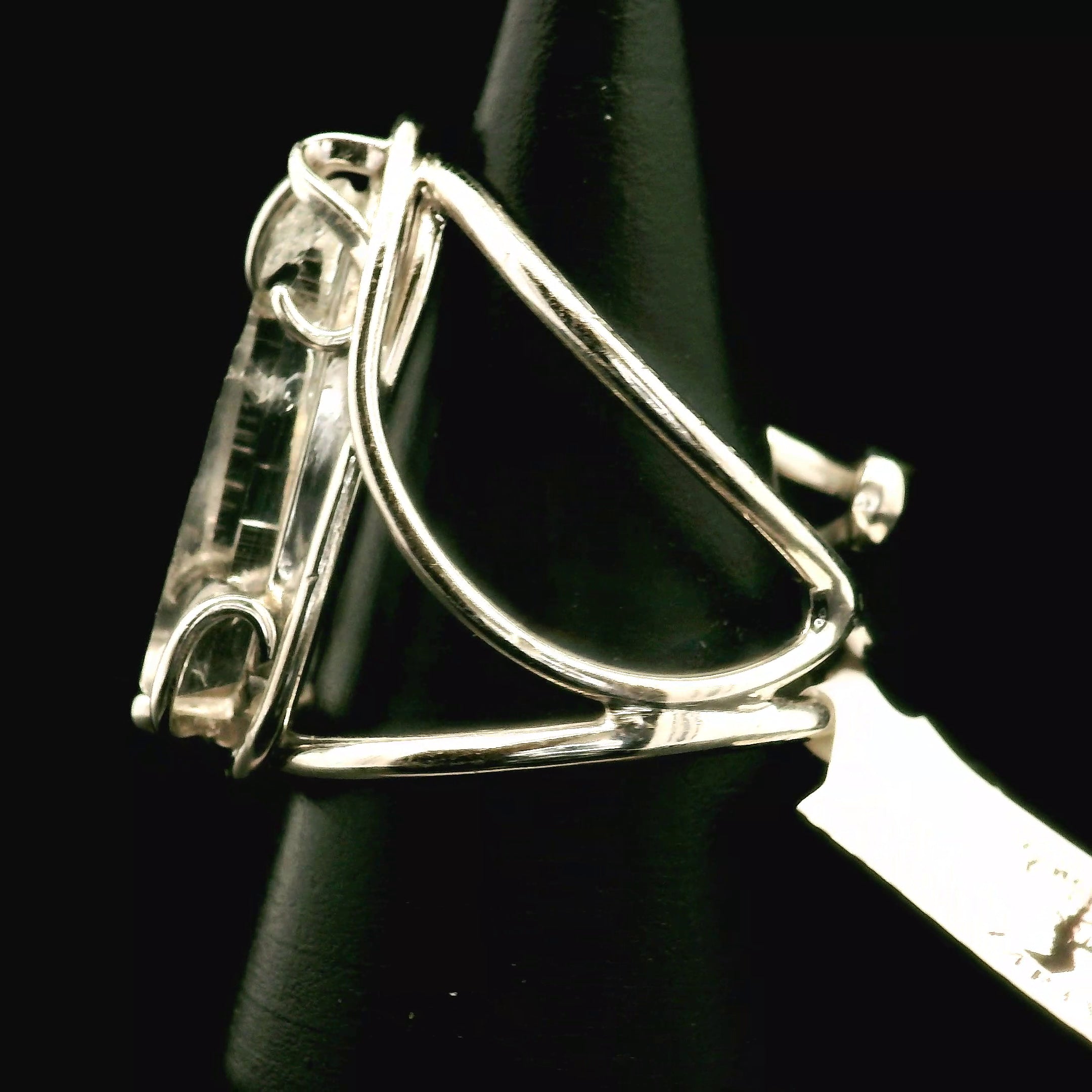 Lemurian Quartz Cuff Ring .925 Silver for Healing, Intention Setting and Manifesting your Desires