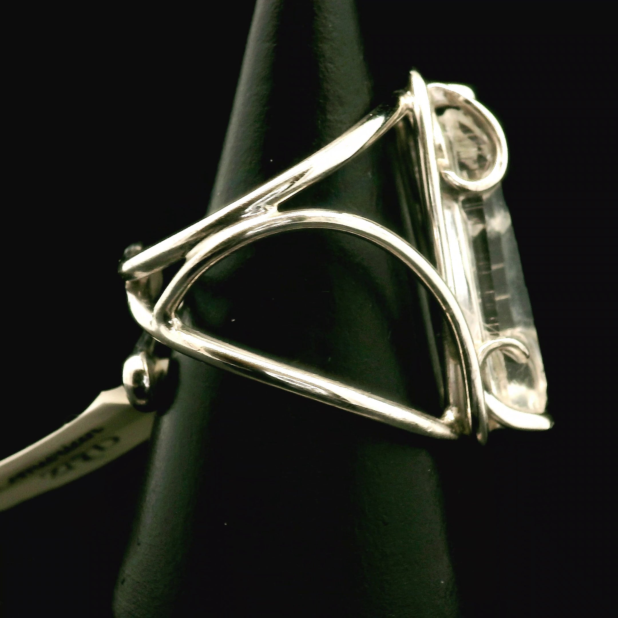 Lemurian Quartz Cuff Ring .925 Silver for Healing, Intention Setting and Manifesting your Desires